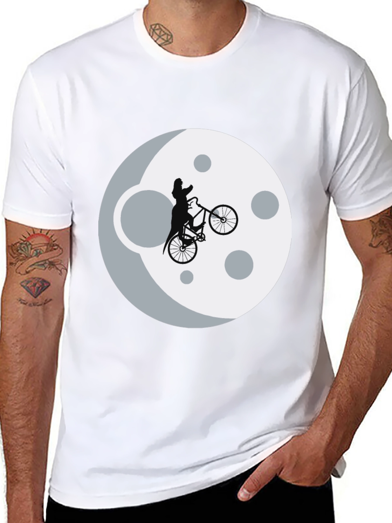 Man on the Moon Bike Black T-Shirt