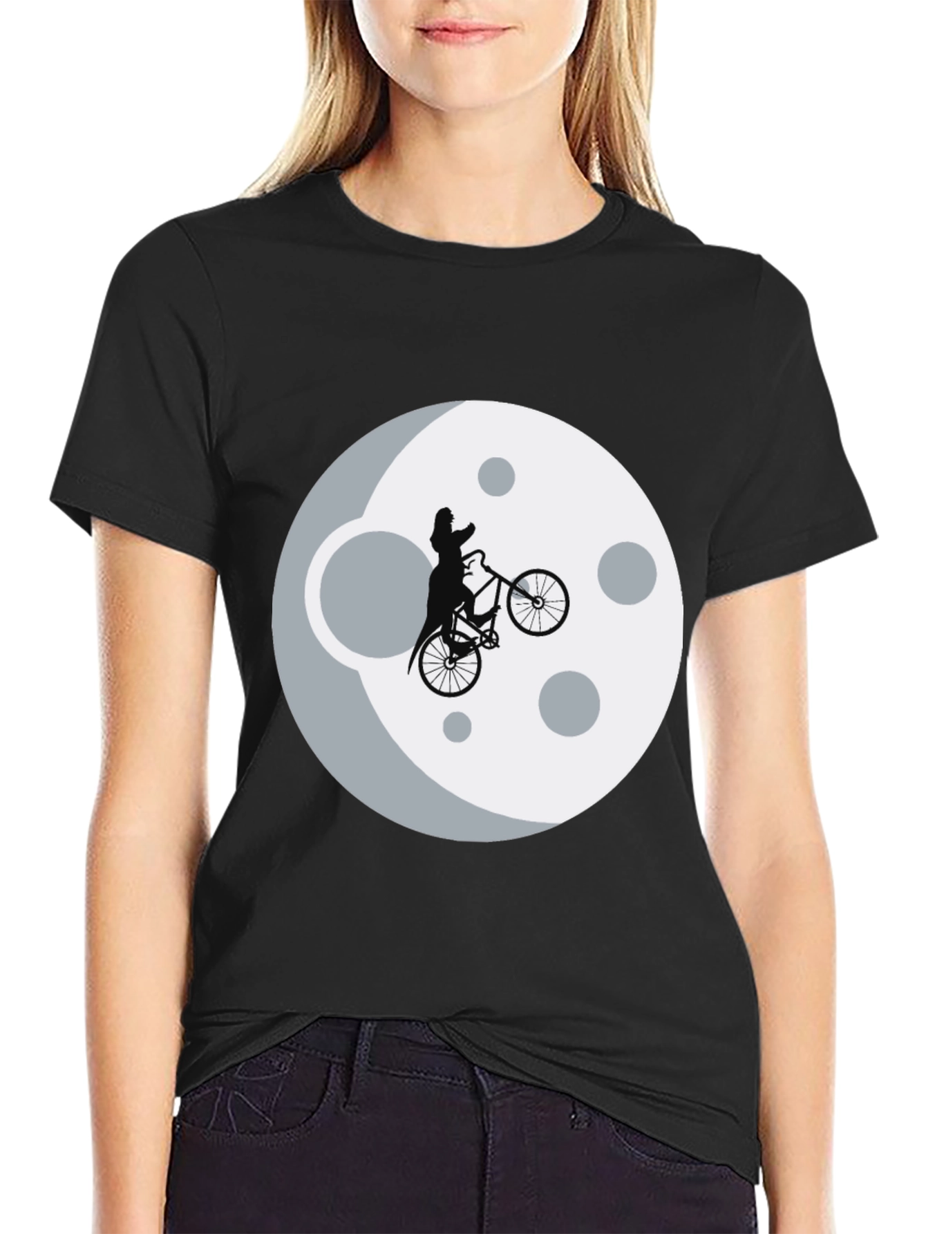 Man on the Moon Bike Black T-Shirt