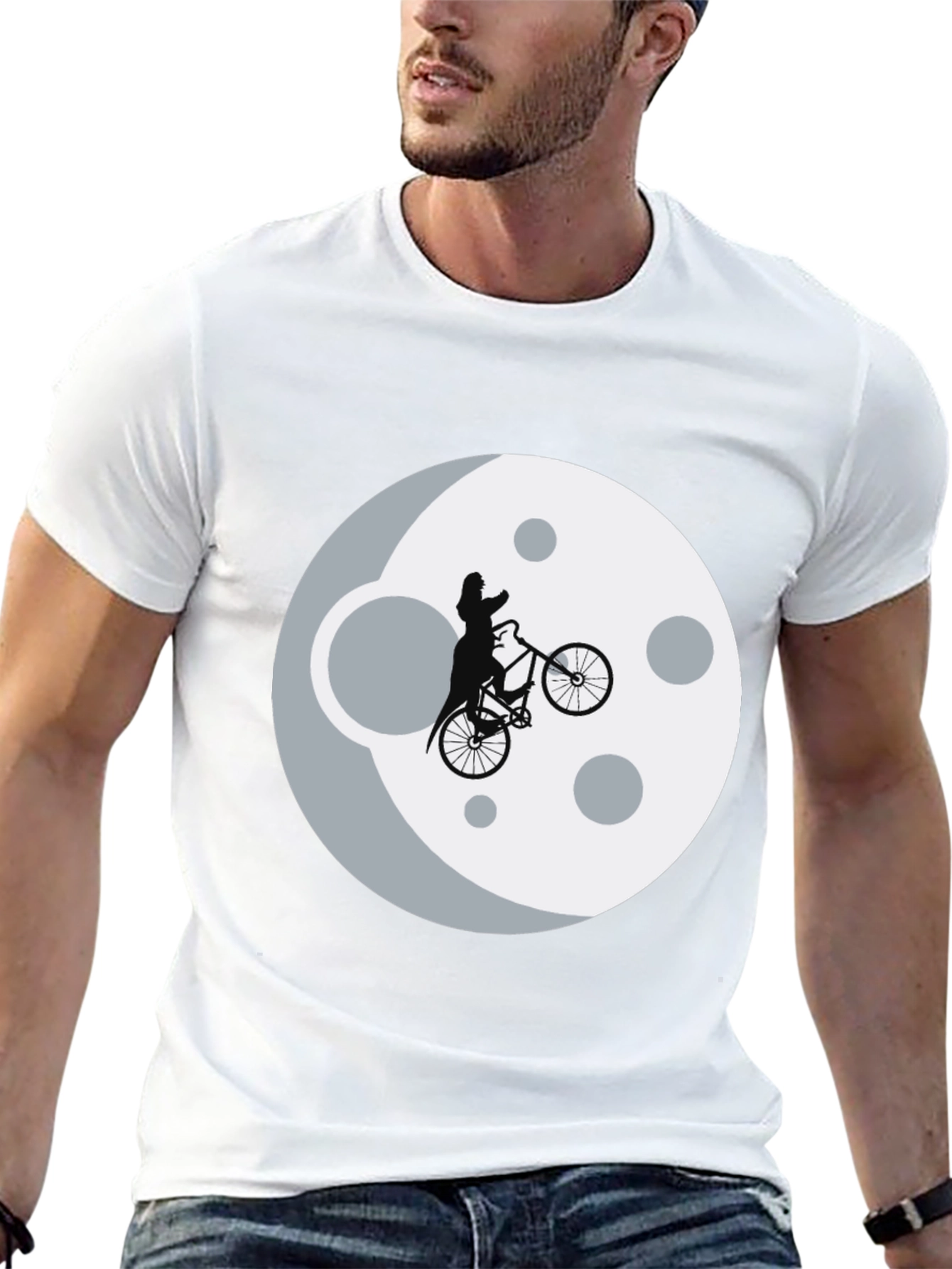 Man on the Moon Bike Black T-Shirt