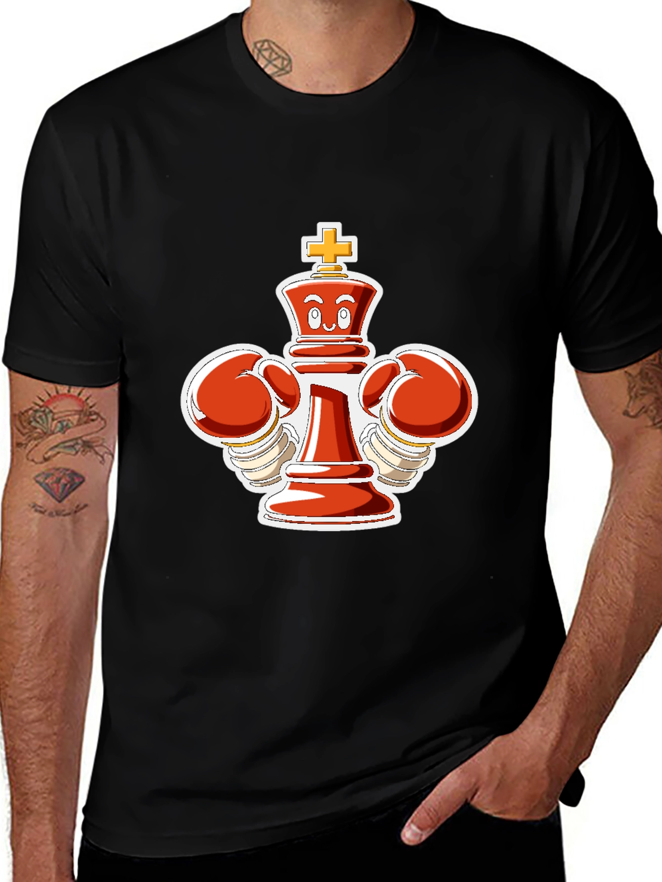 Chess King Boxer Black T-Shirt