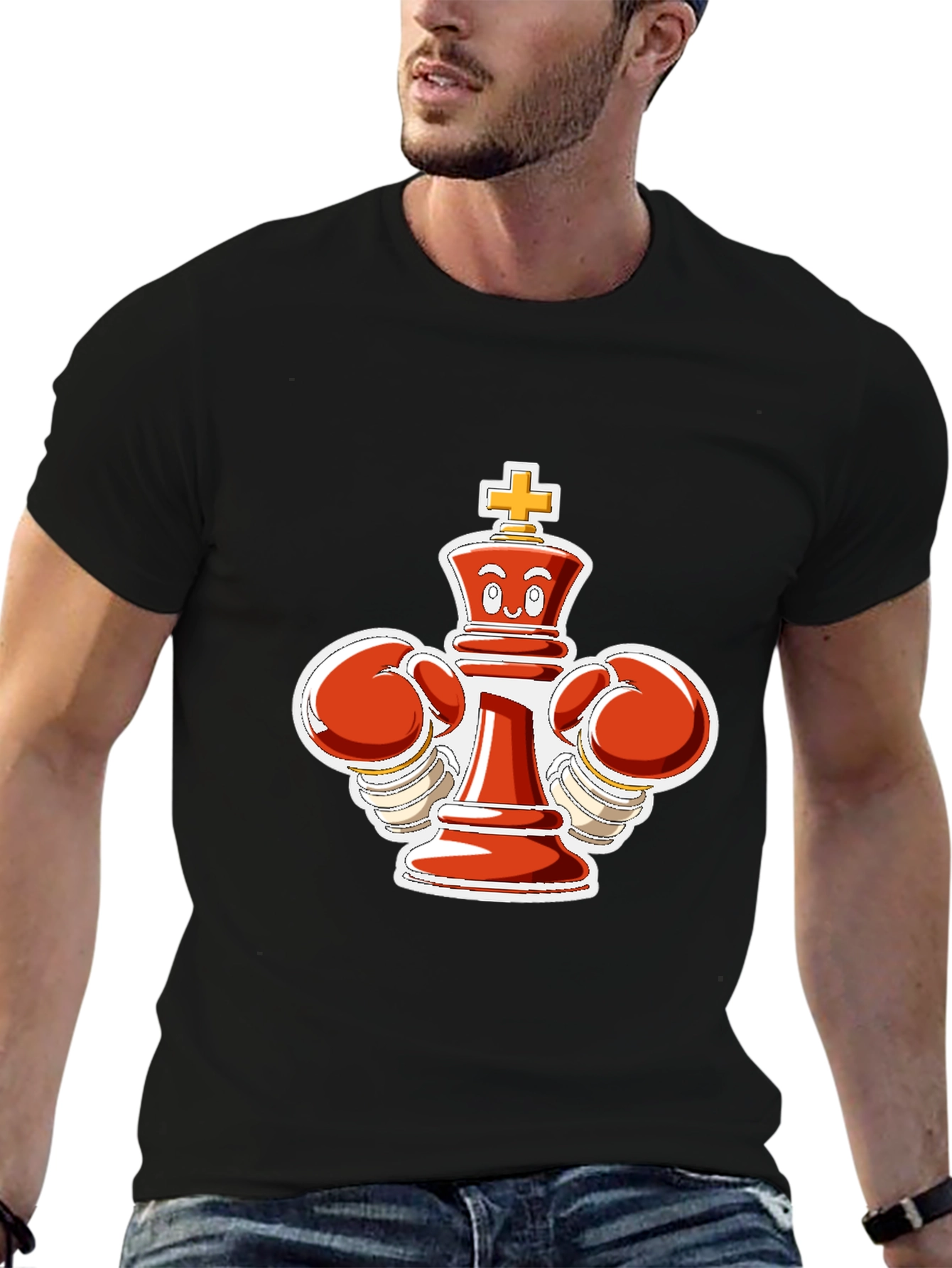Chess King Boxer Black T-Shirt