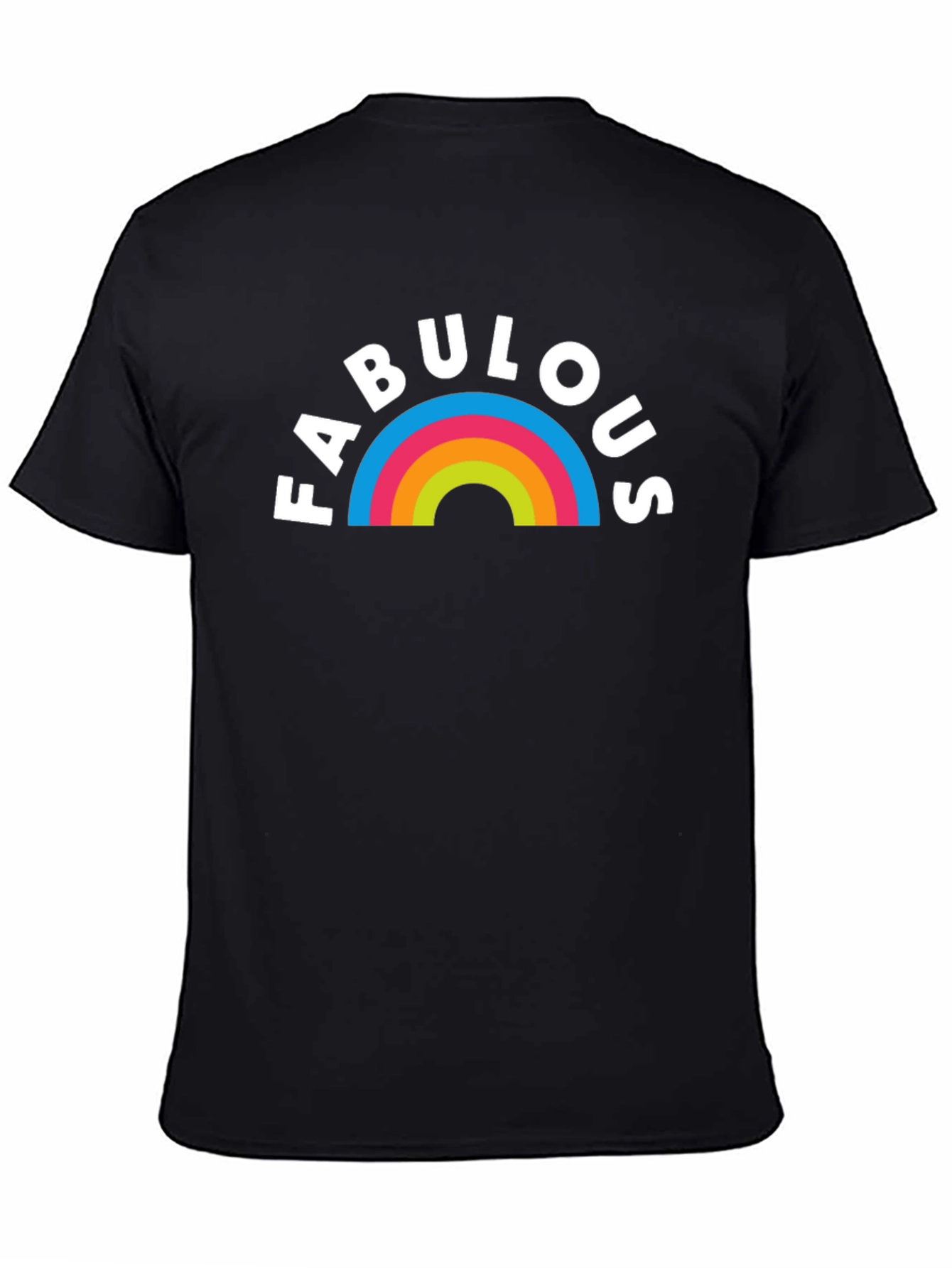 Fabulous Rainbow Graphic T-Shirt - Black