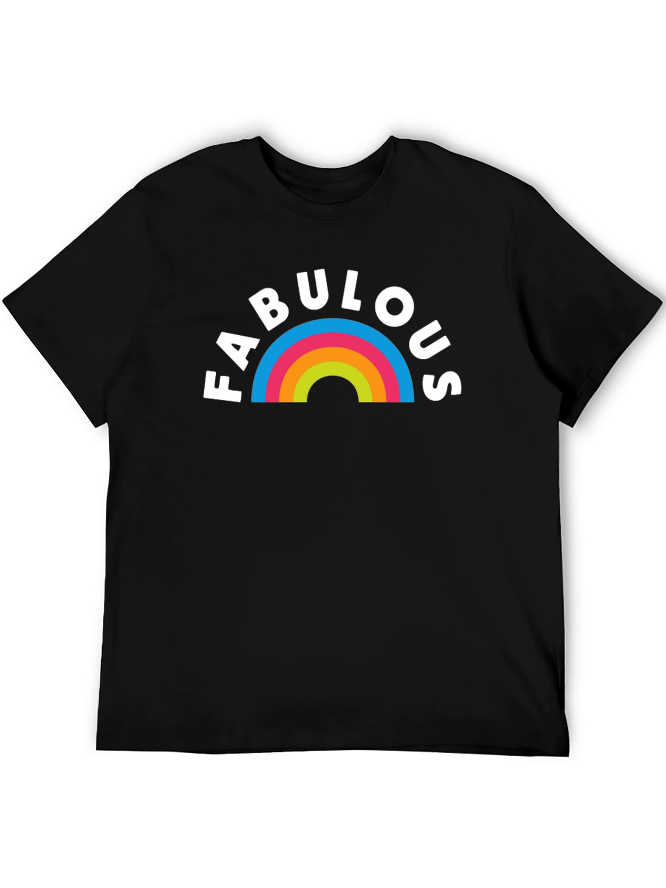 Fabulous Rainbow Graphic T-Shirt - Black