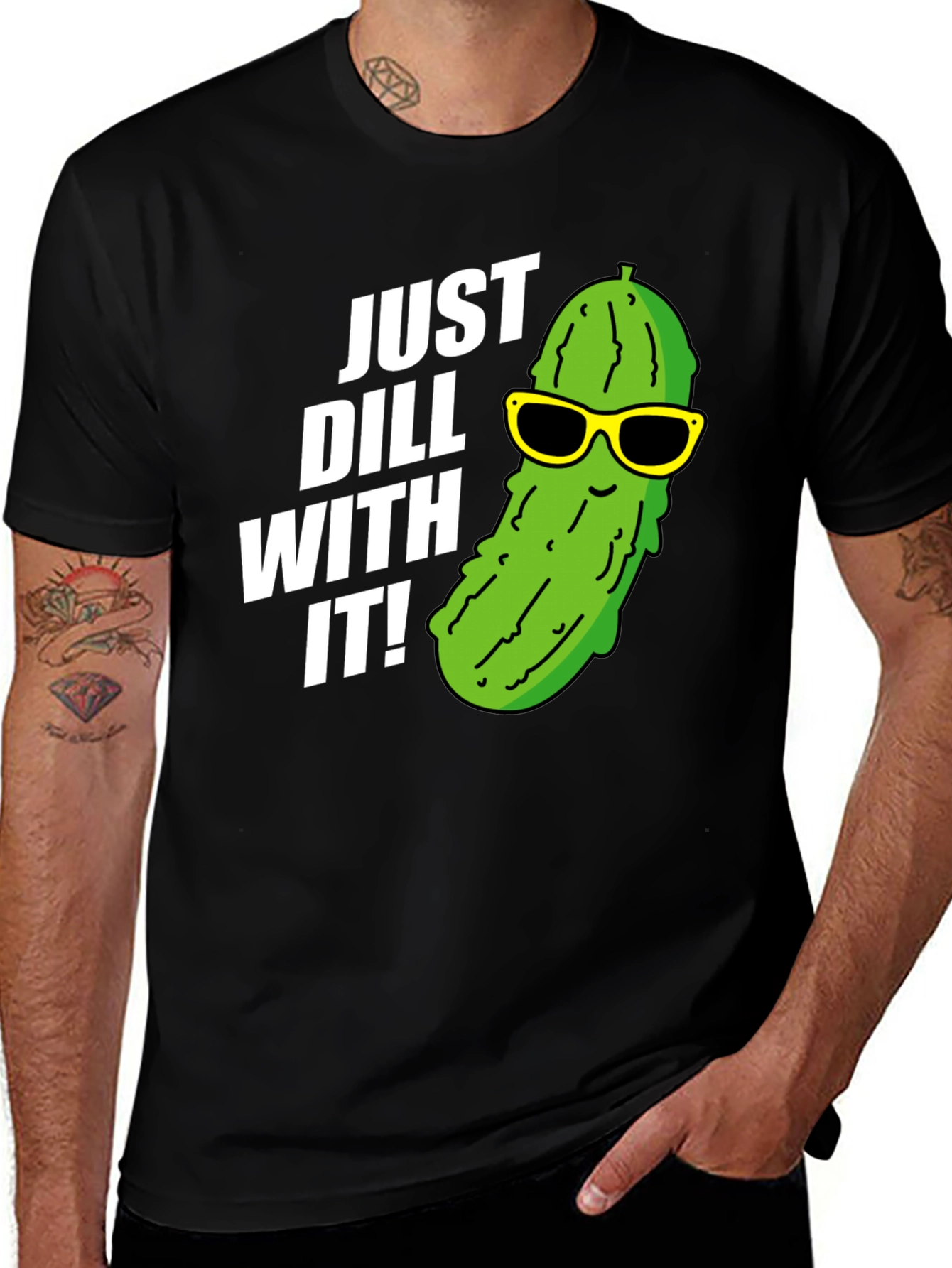 Just Dill With It T-Shirt Funny Pickle Pun Tee