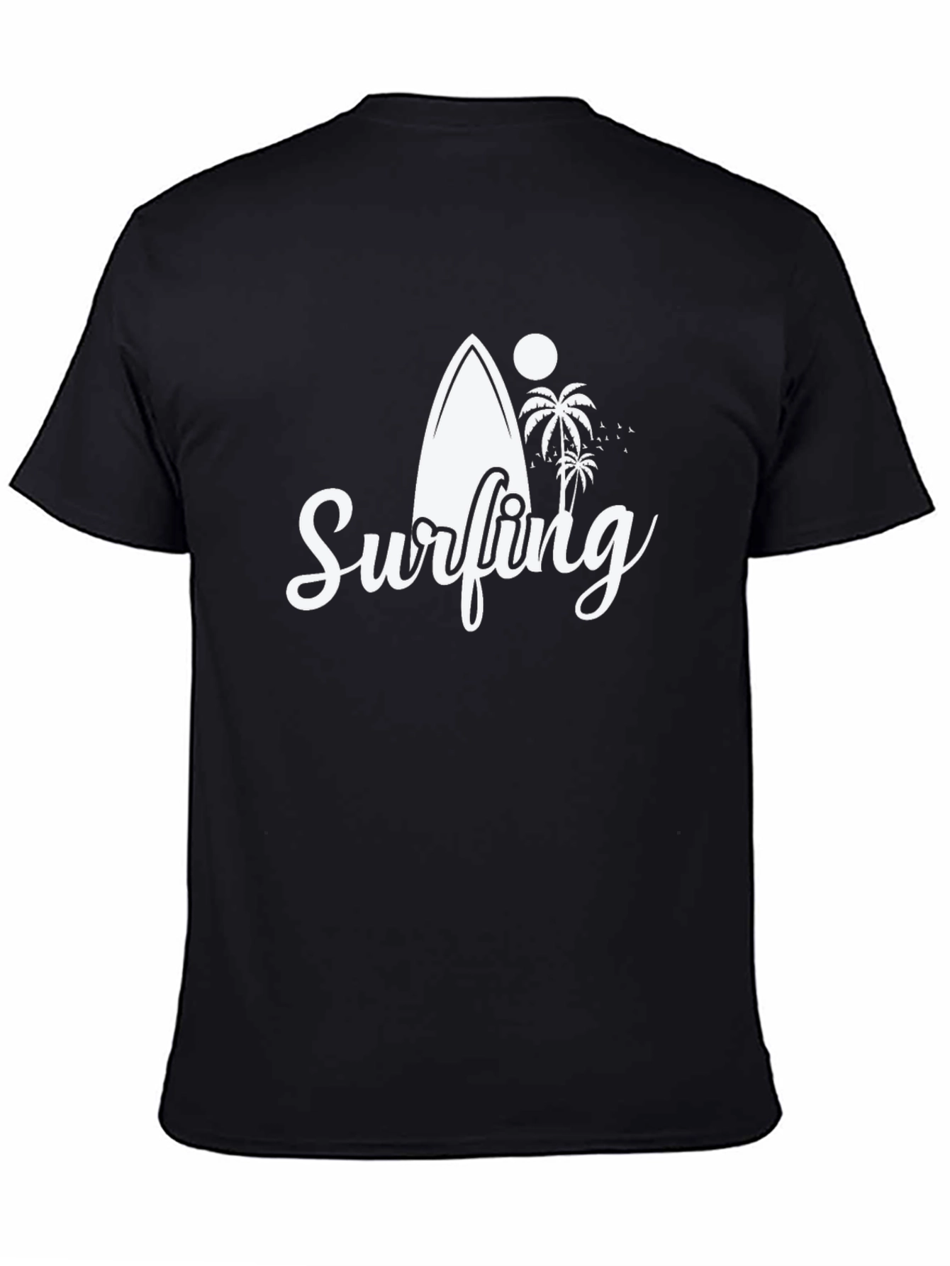Surfing Graphic Black T-Shirt