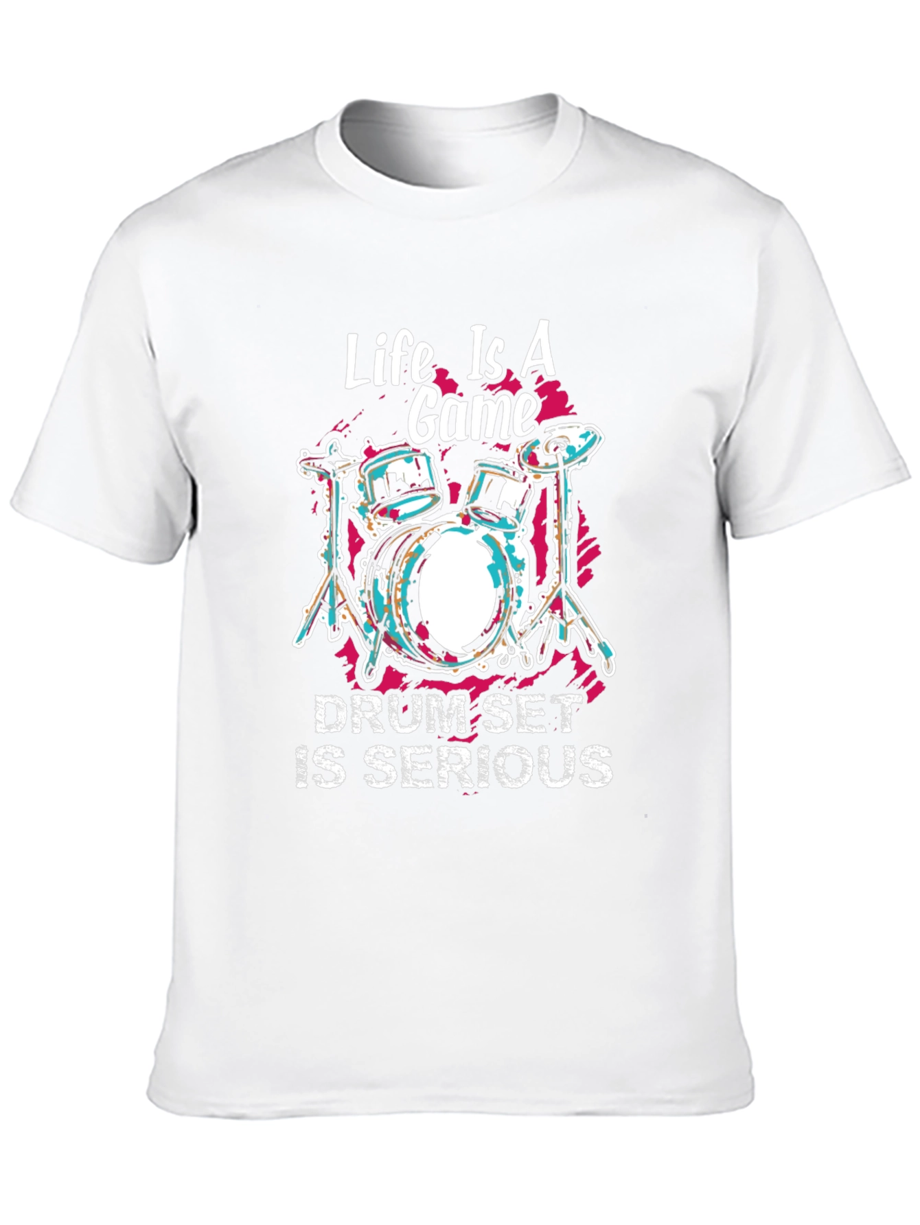 Life is a Game Drum Set Graphic T-Shirt