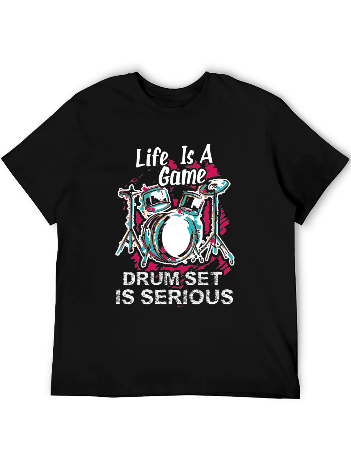 Life is a Game Drum Set Graphic T-Shirt