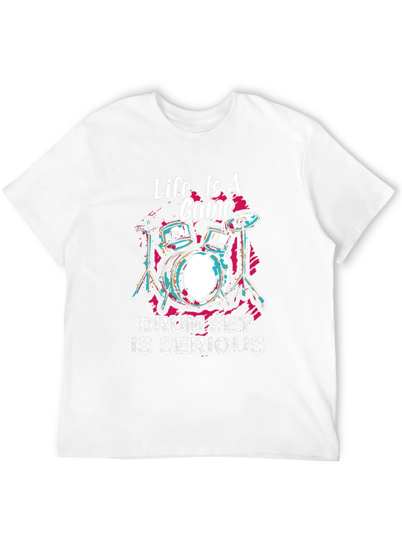 Life is a Game Drum Set Graphic T-Shirt
