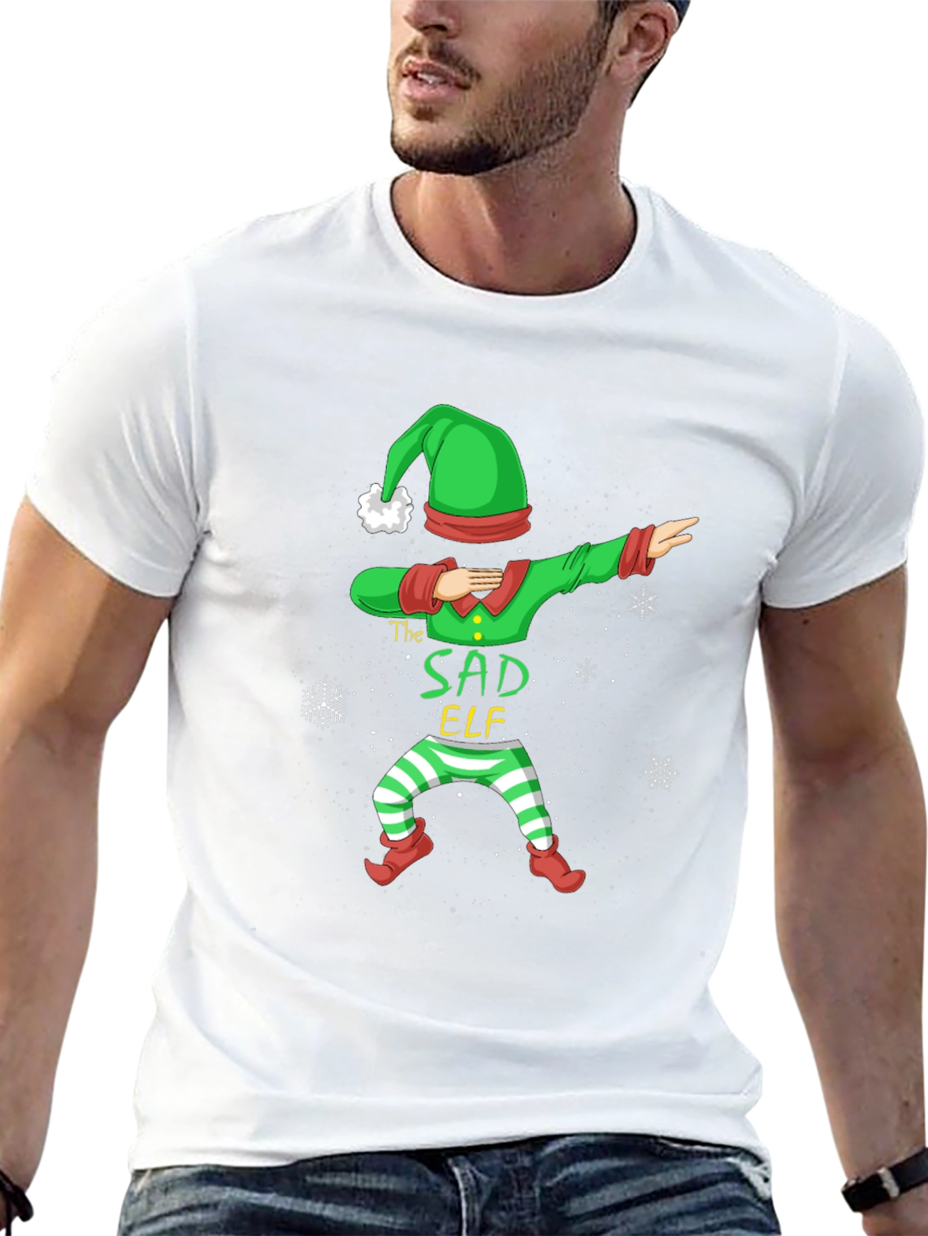 Sad Elf Dabbing Holiday T-Shirt