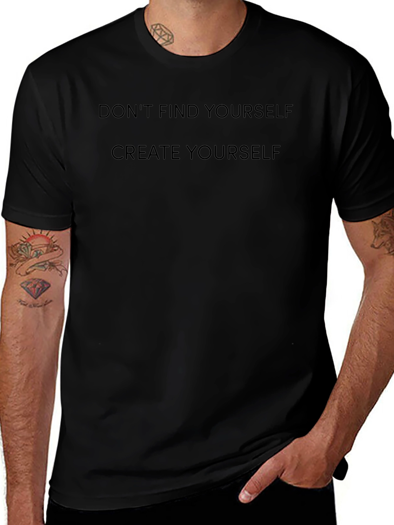Create Yourself Graphic Tee - Inspiring Black T-Shirt