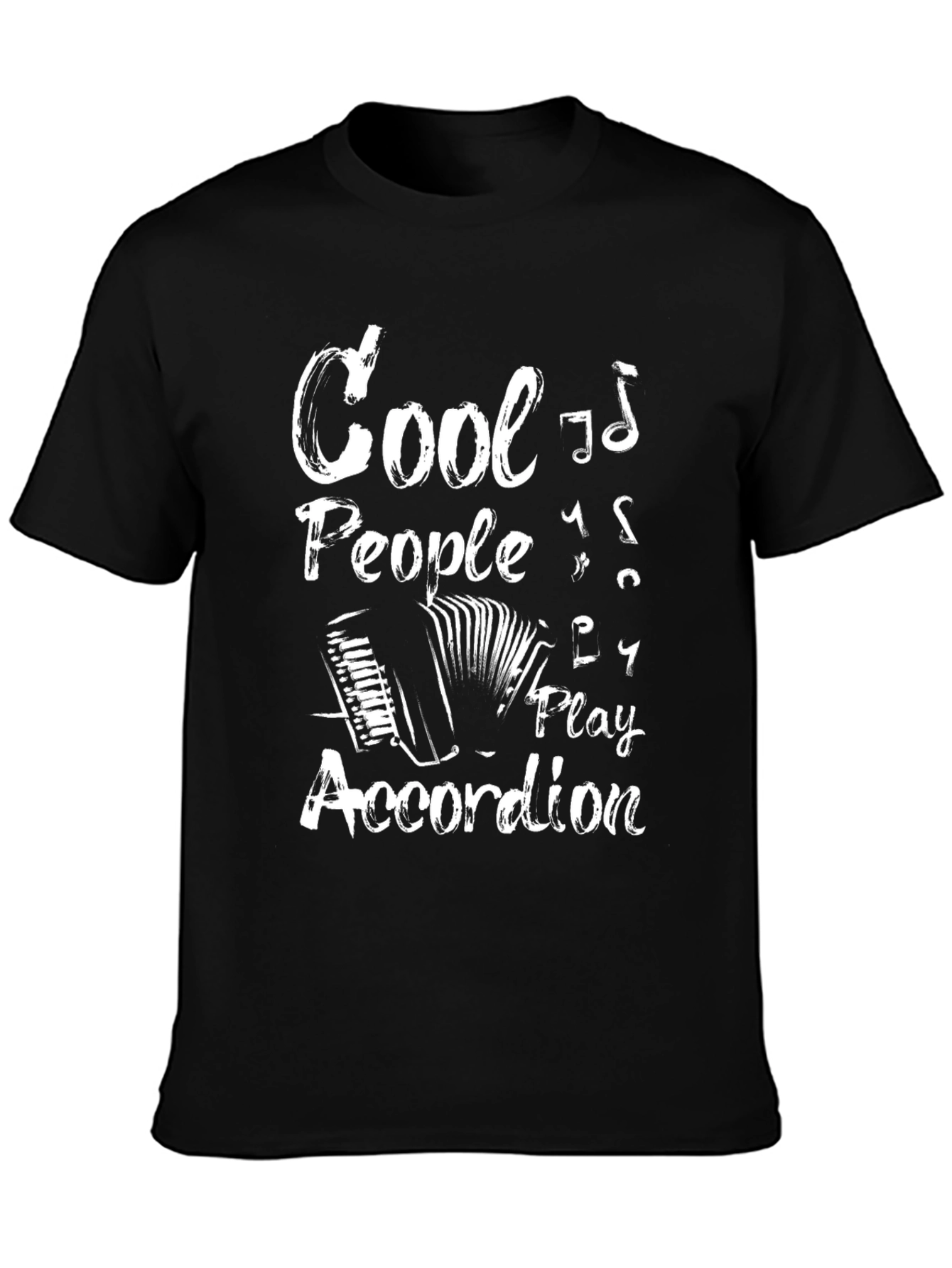 Cool Accordion Player Black T-Shirt