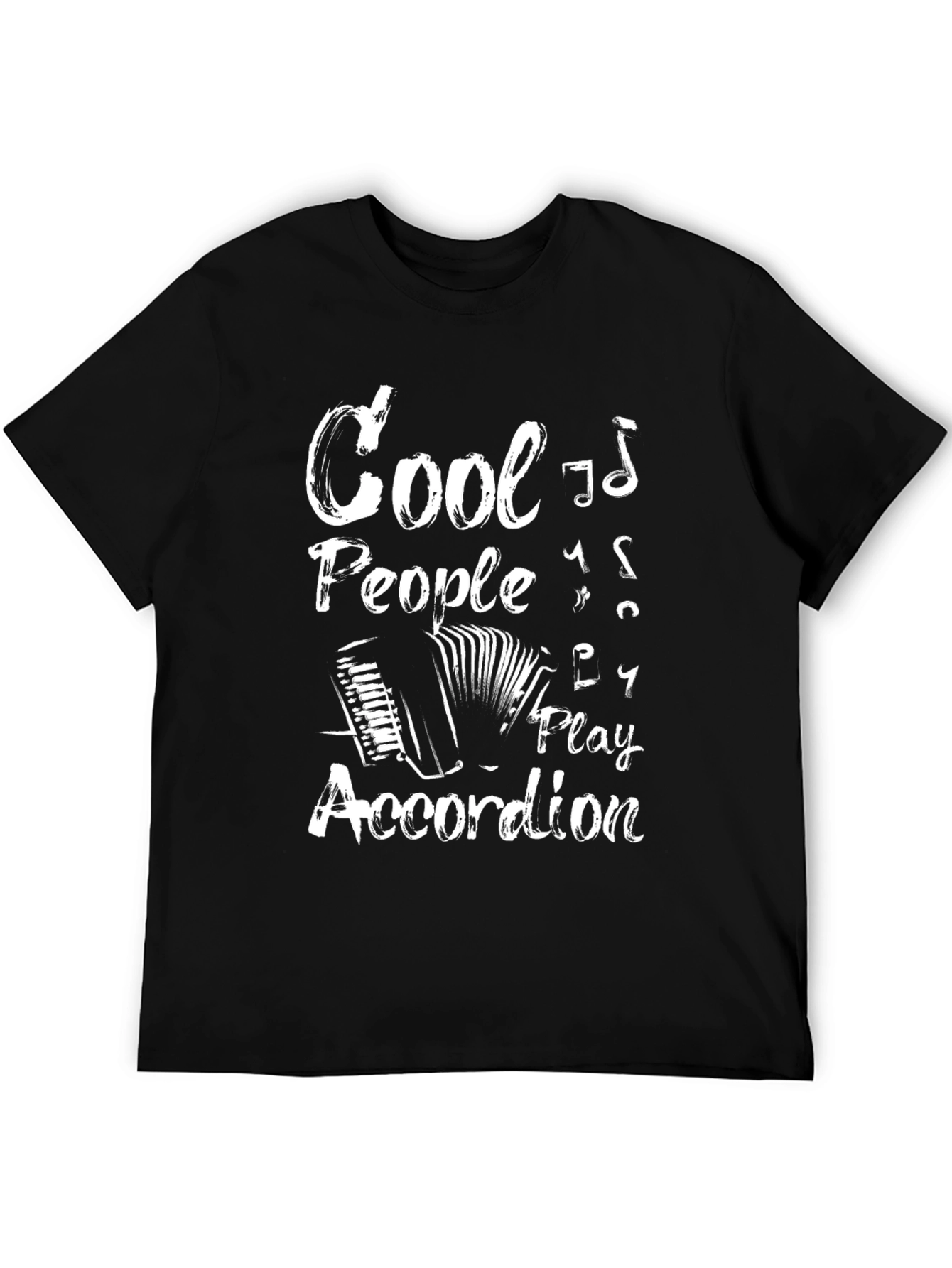 Cool Accordion Player Black T-Shirt