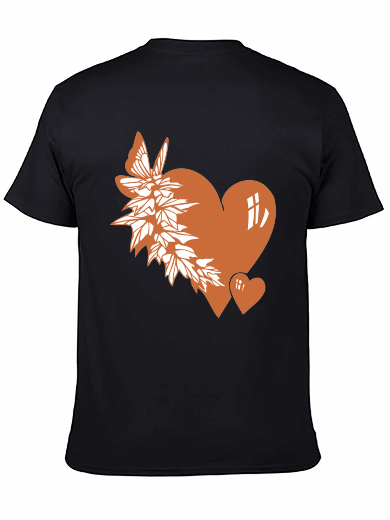 Heart & Butterfly Graphic Black Tee