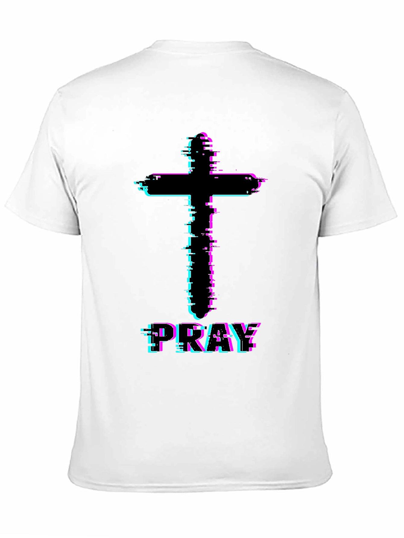 Pray Glitch Cross Graphic Tee
