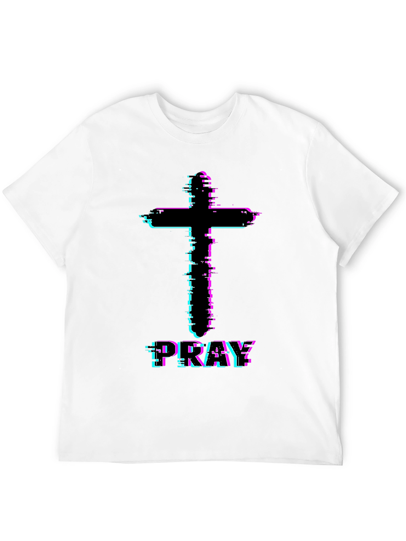 Pray Glitch Cross Graphic Tee