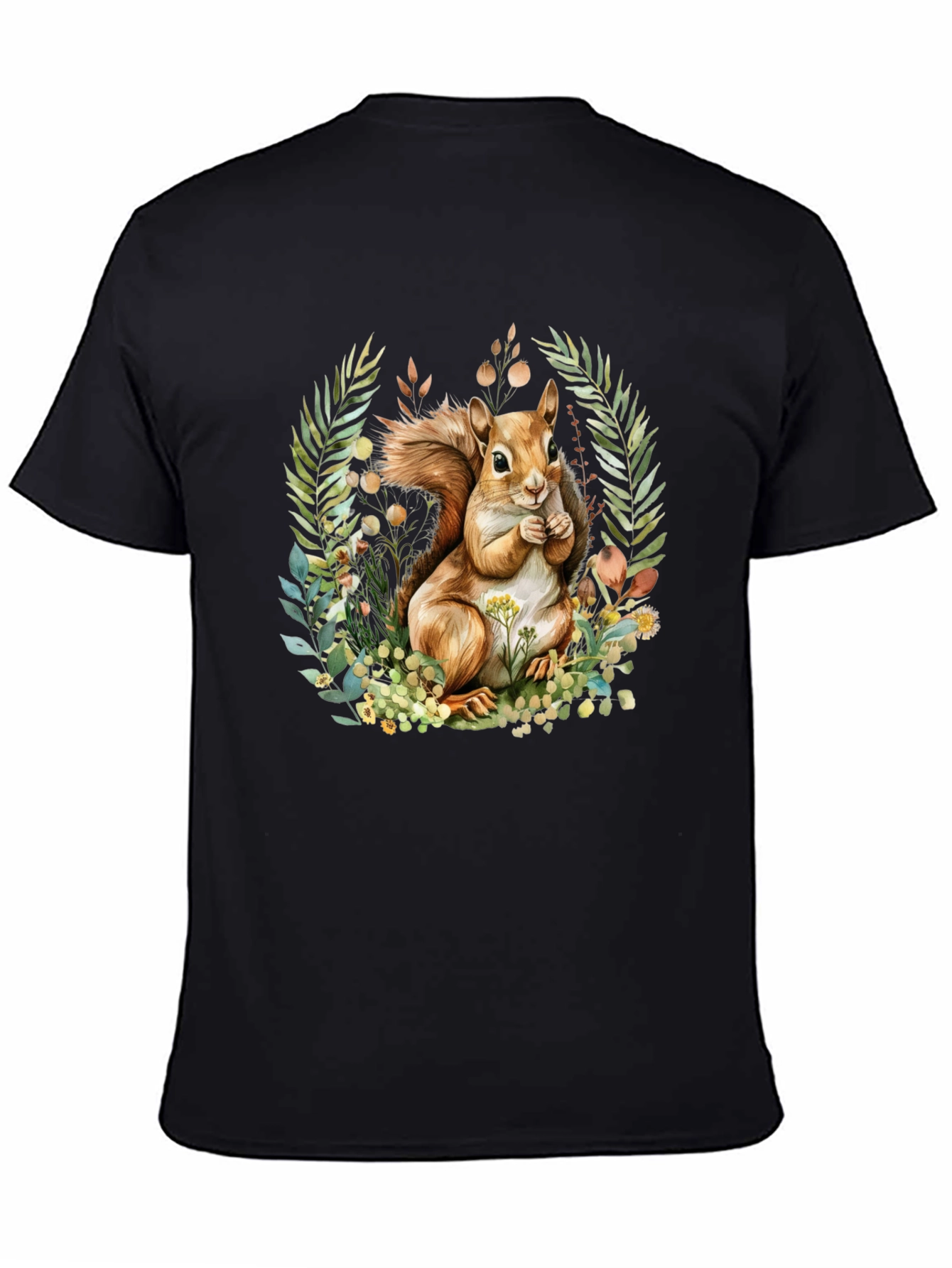 Squirrel & Floral Graphic T-Shirt
