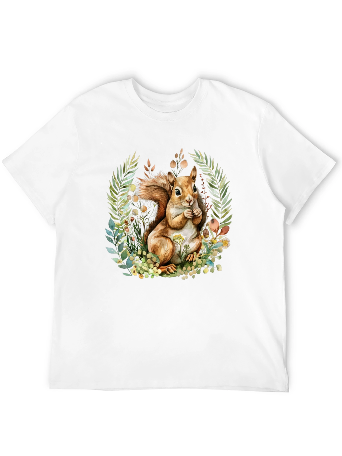 Squirrel & Floral Graphic T-Shirt
