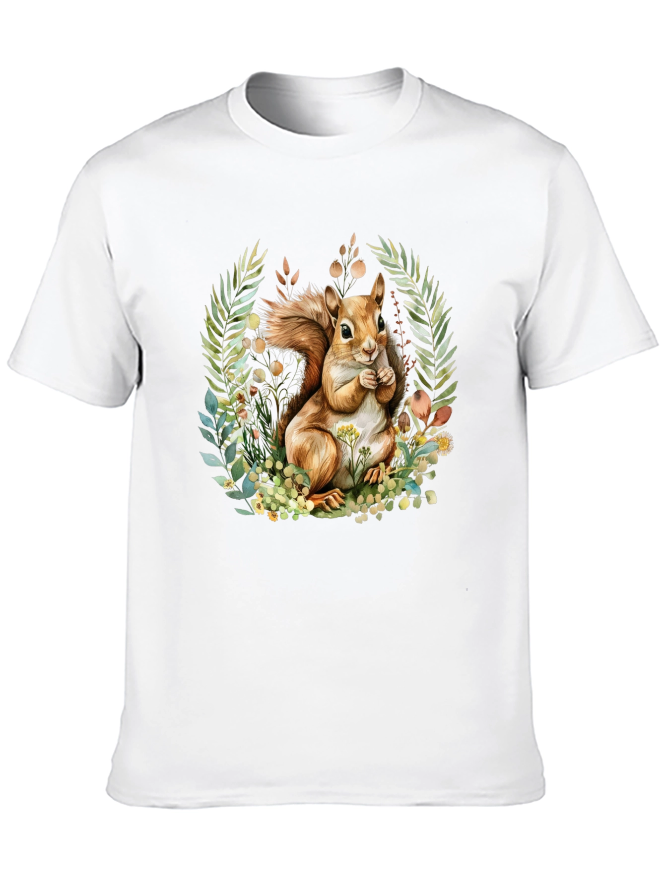 Squirrel & Floral Graphic T-Shirt