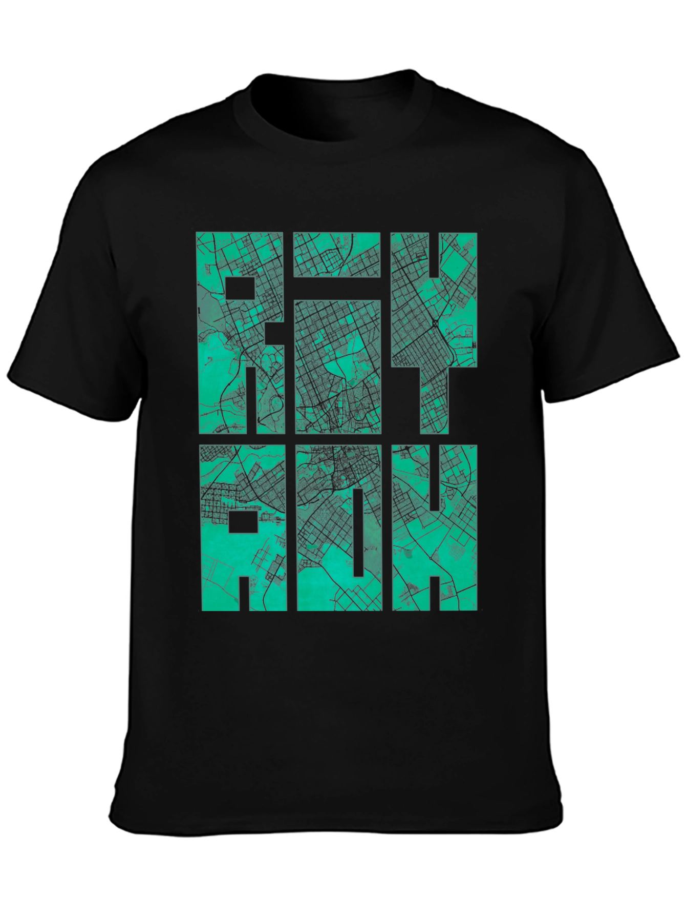 Raleigh Map T-Shirt - Cityscape Design