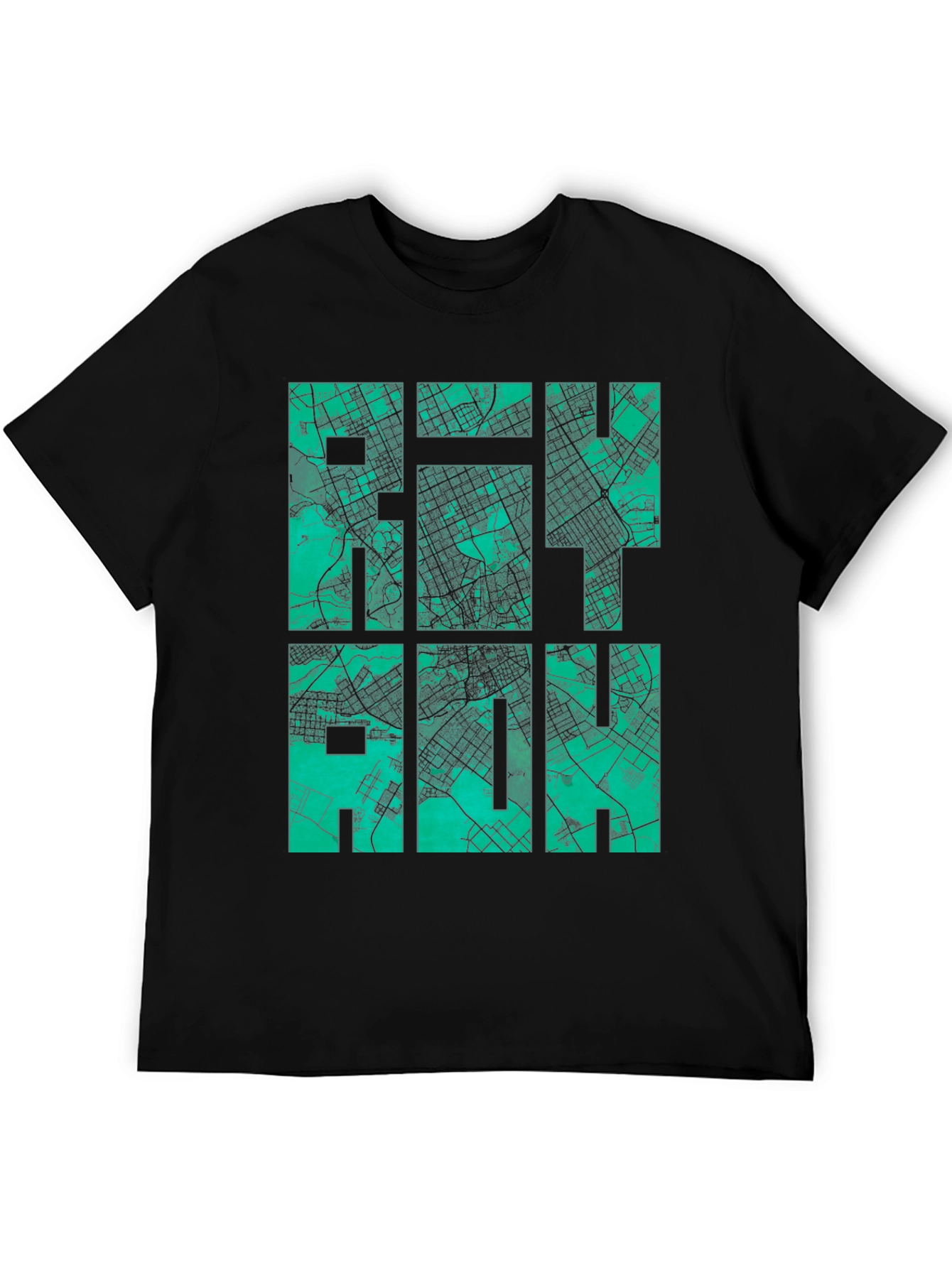 Raleigh Map T-Shirt - Cityscape Design