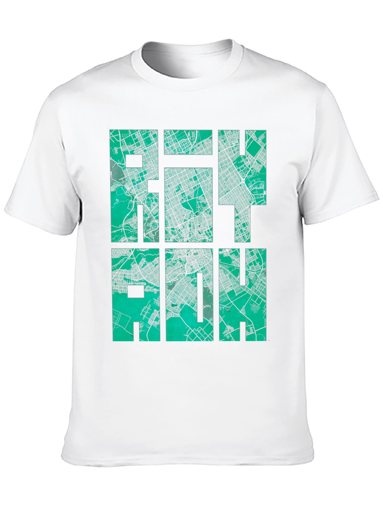 Raleigh Map T-Shirt - Cityscape Design
