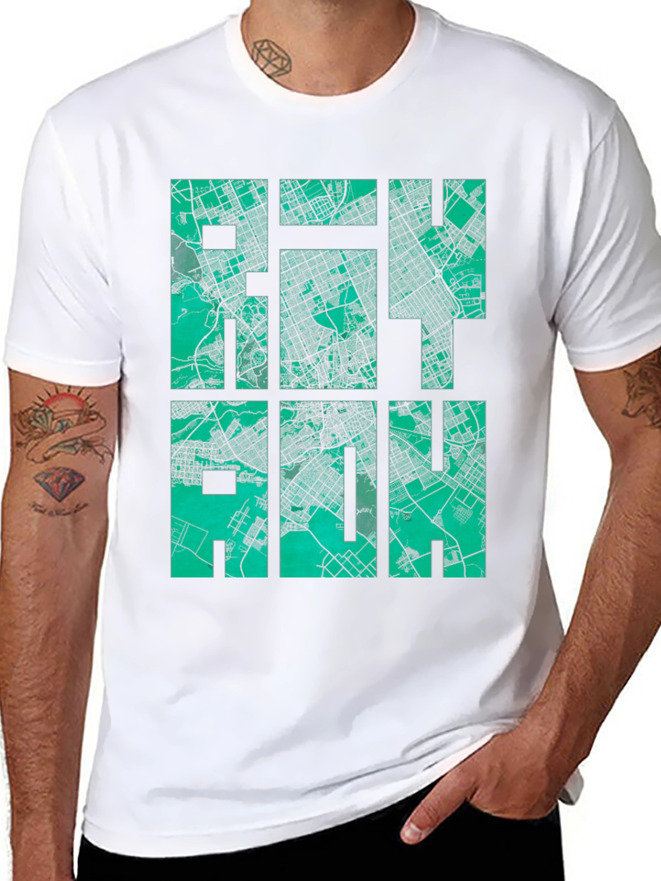Raleigh Map T-Shirt - Cityscape Design