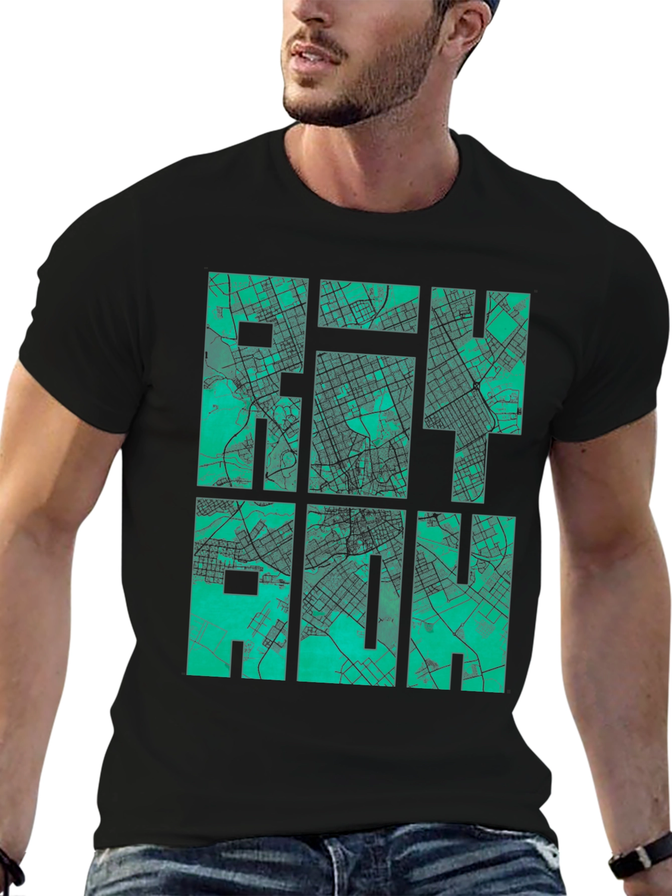 Raleigh Map T-Shirt - Cityscape Design