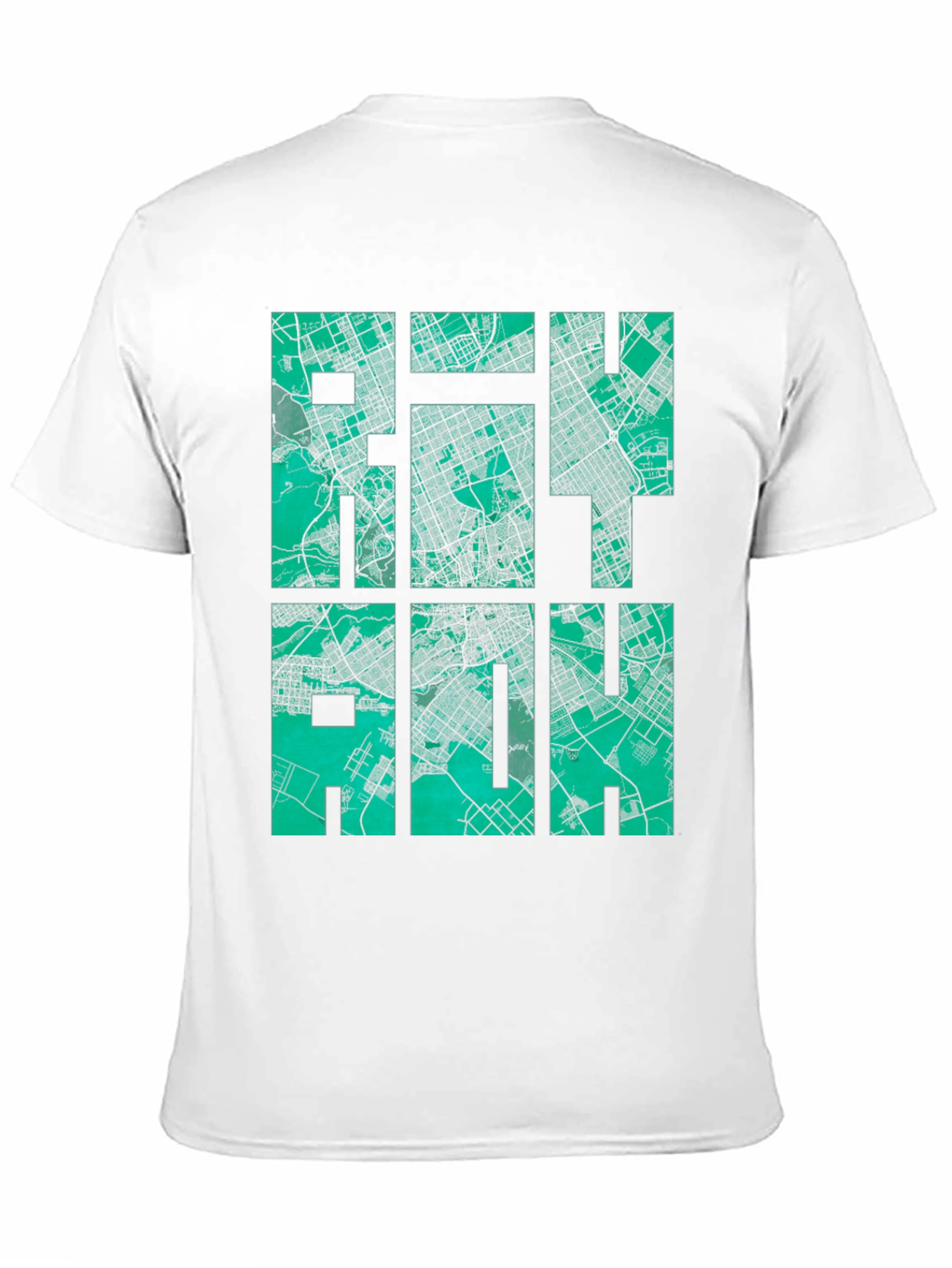 Raleigh Map T-Shirt - Cityscape Design