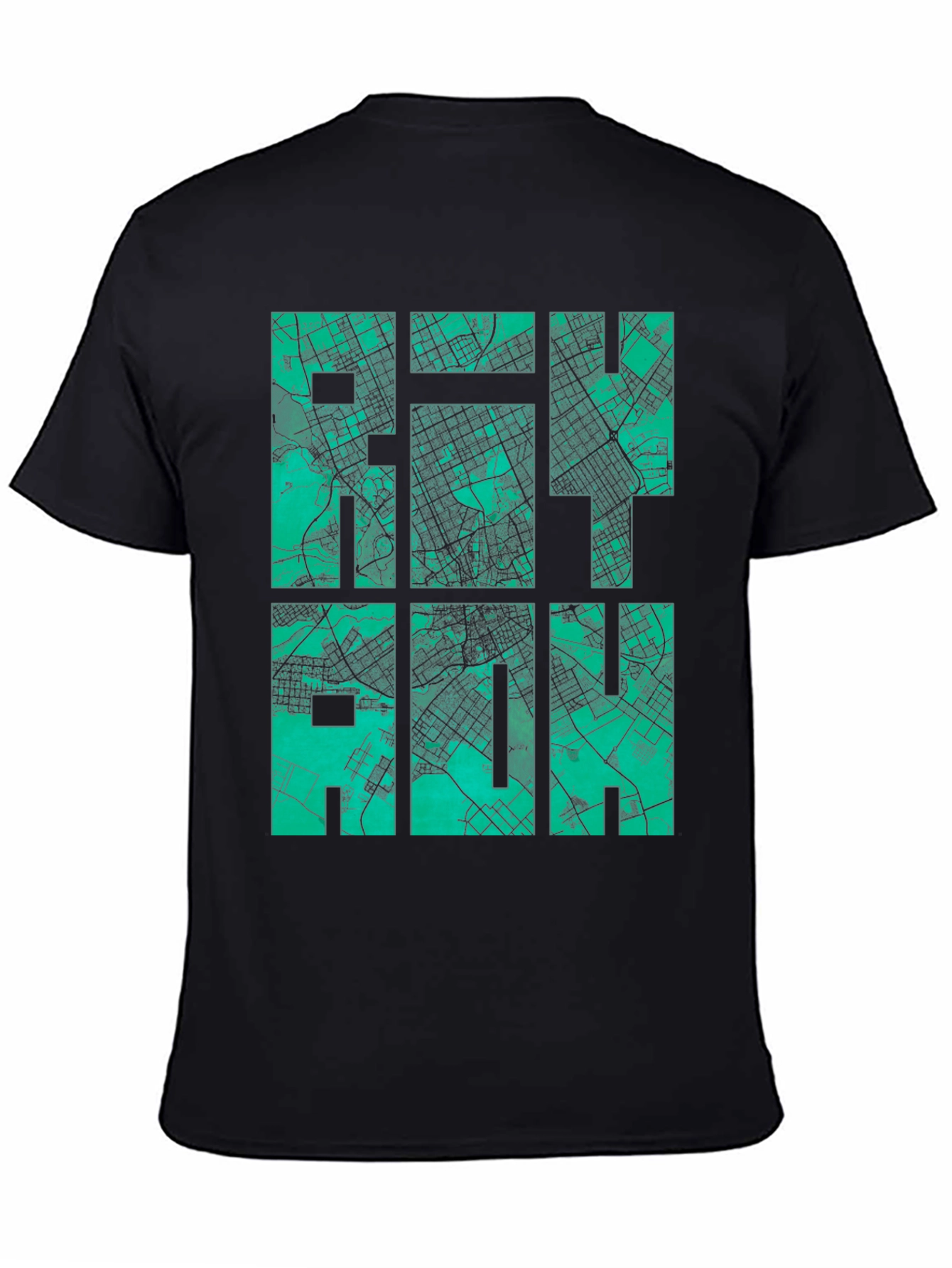 Raleigh Map T-Shirt - Cityscape Design
