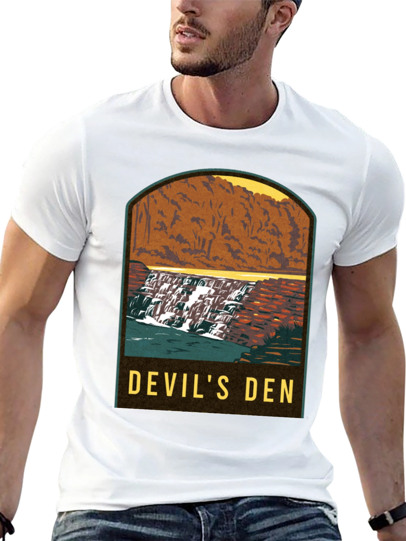 Devils Den Waterfall Graphic Tee - Black