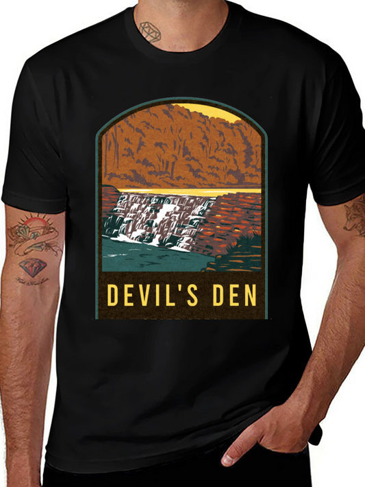Devils Den Waterfall Graphic Tee - Black
