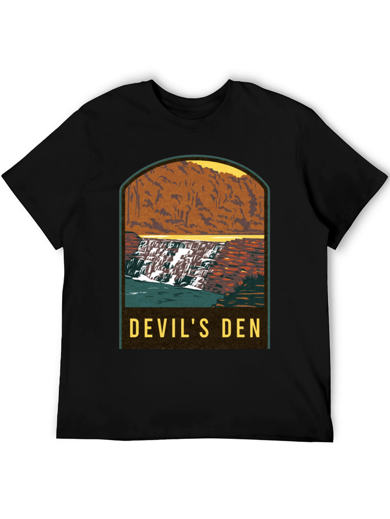 Devils Den Waterfall Graphic Tee - Black