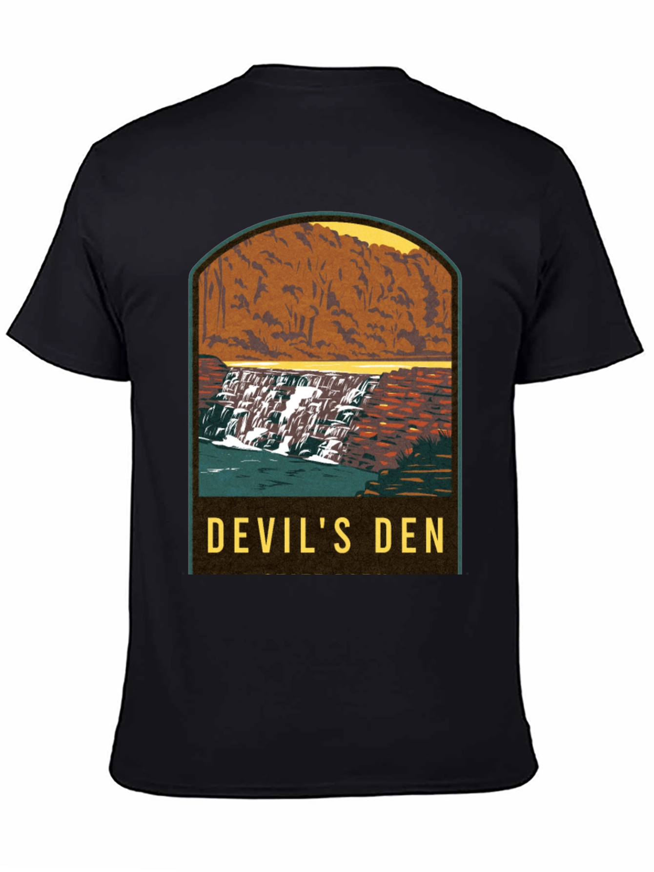 Devils Den Waterfall Graphic Tee - Black