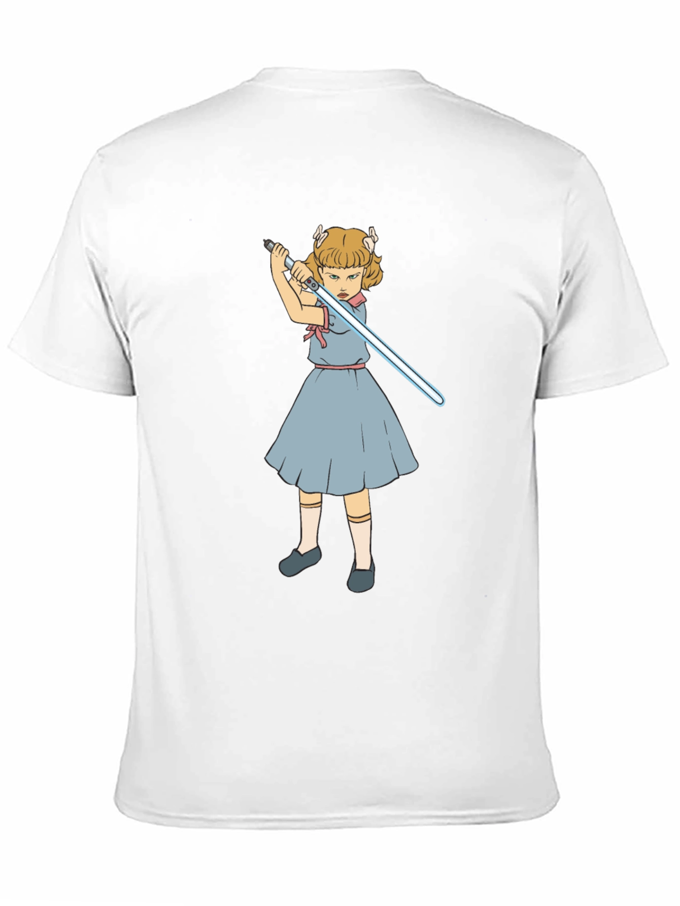 Girl with Lightsaber Black T-Shirt