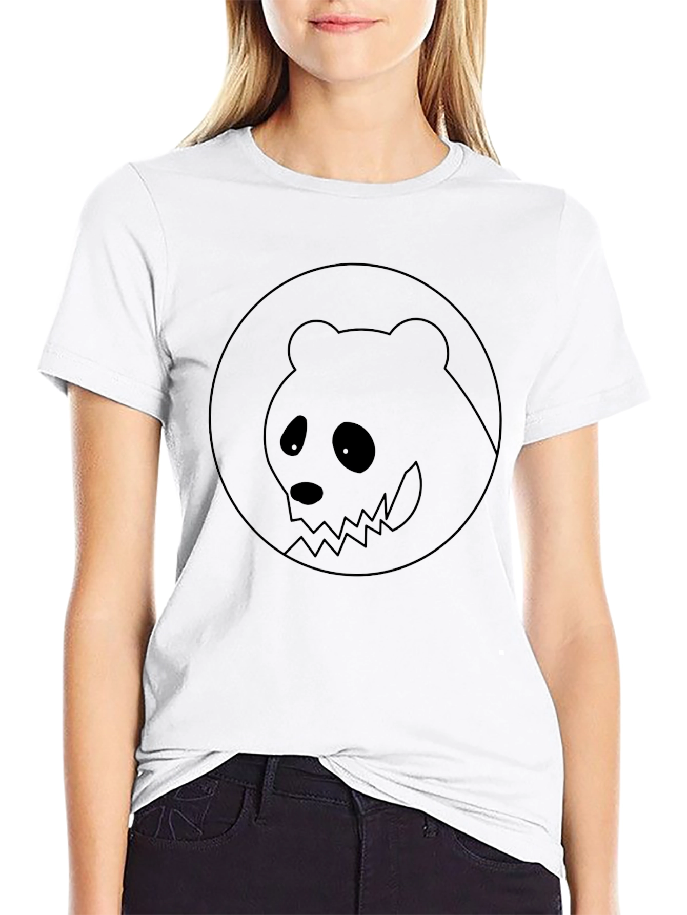 Black Graphic Tee - Spooky Panda
