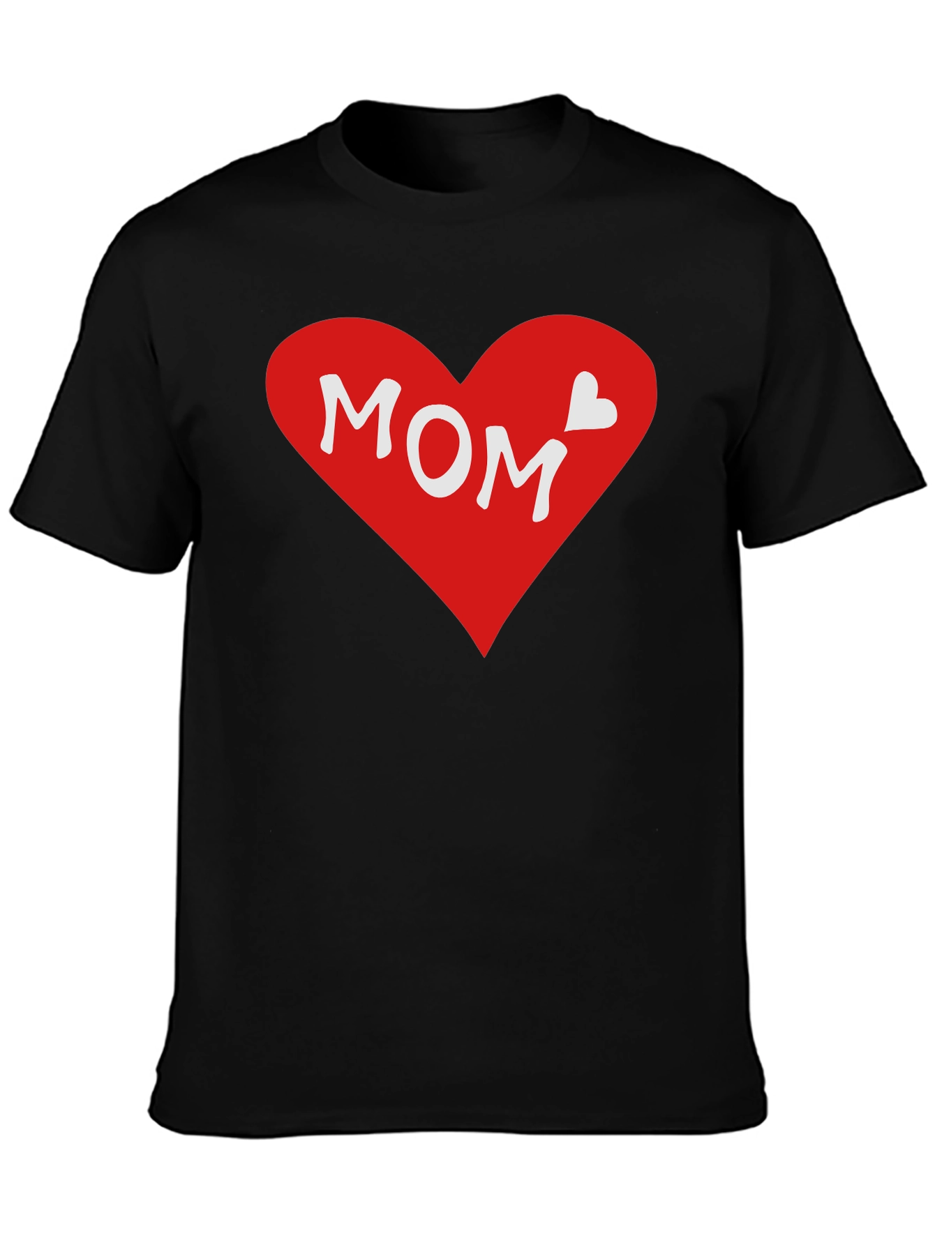 Mom Heart Graphic T-Shirt - Black