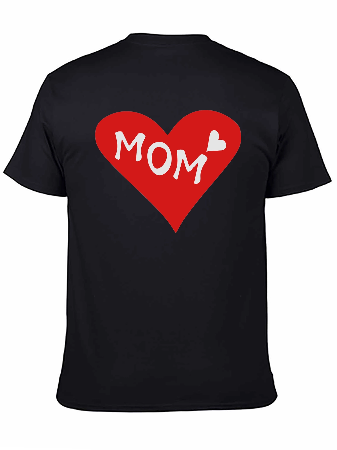 Mom Heart Graphic T-Shirt - Black