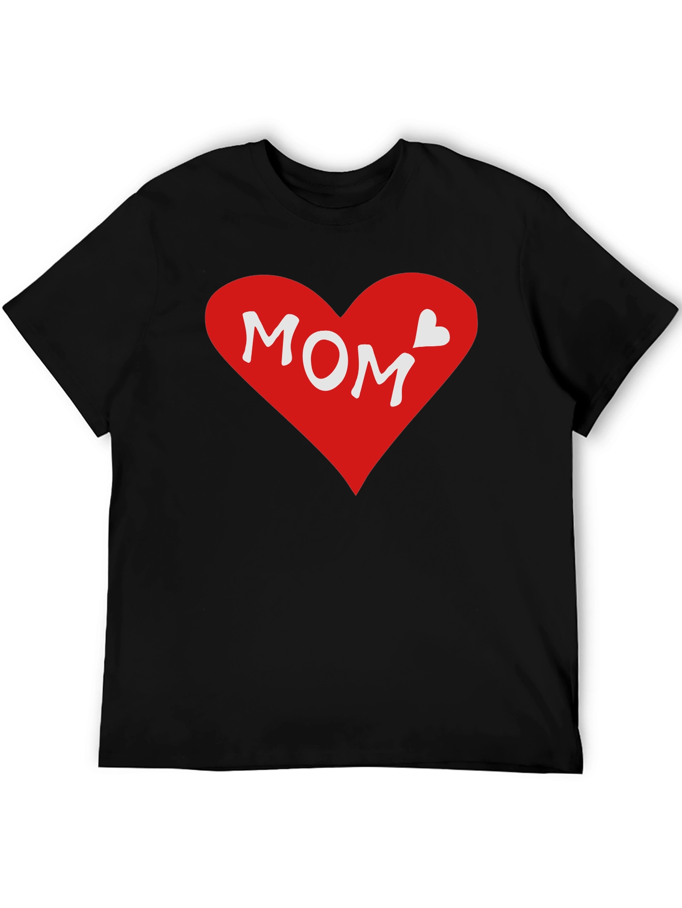 Mom Heart Graphic T-Shirt - Black