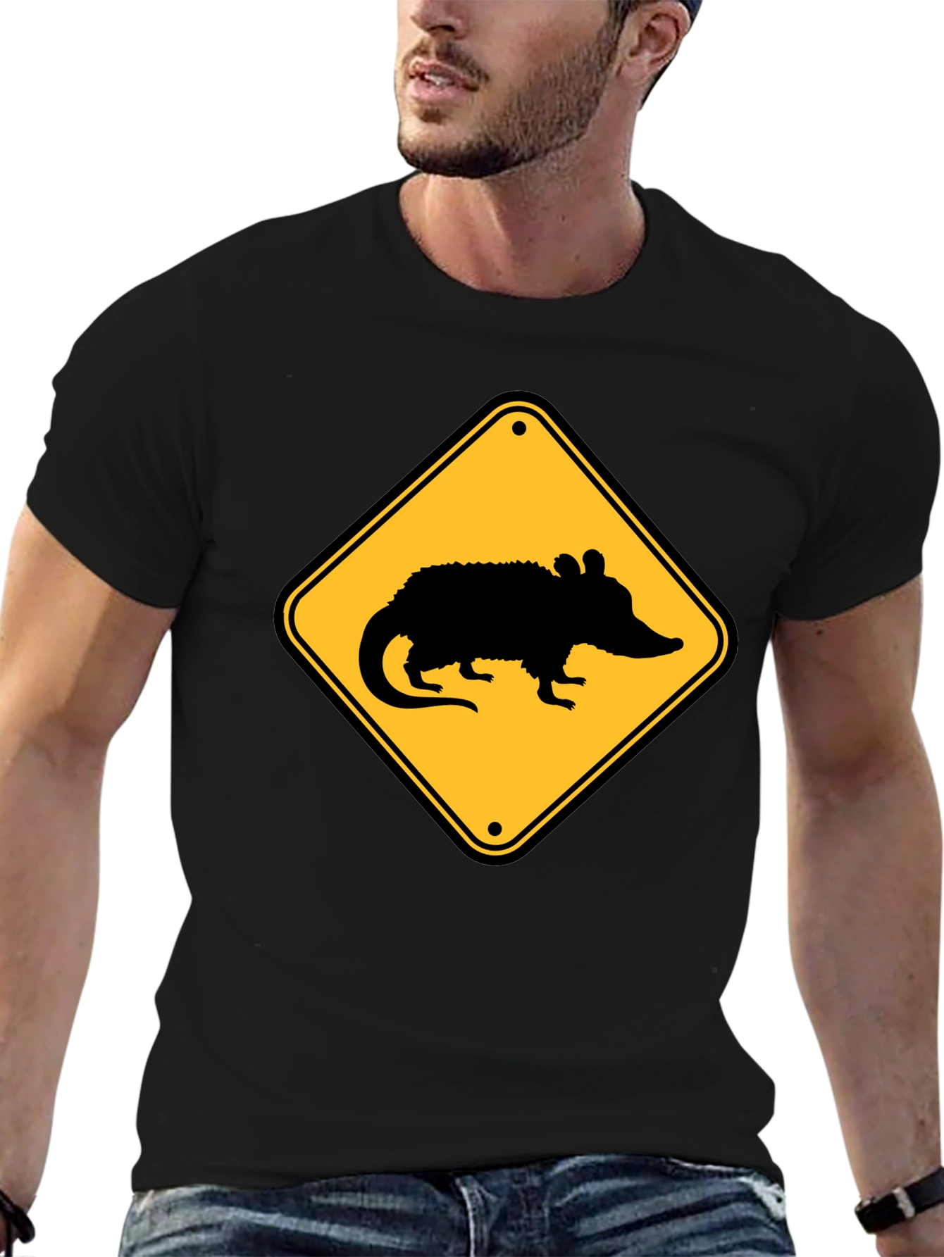 Opossum Crossing T-Shirt - Black