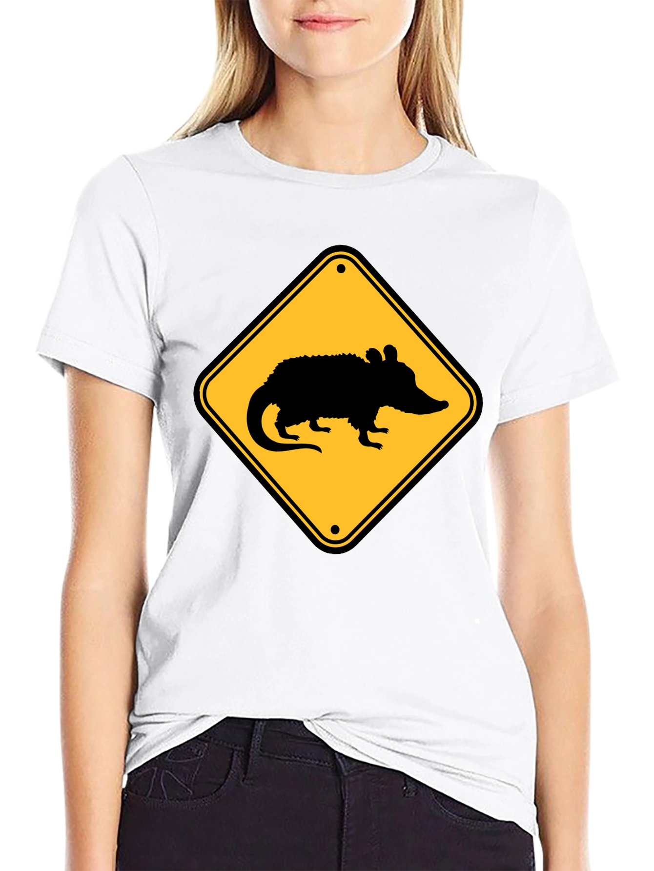 Opossum Crossing T-Shirt - Black