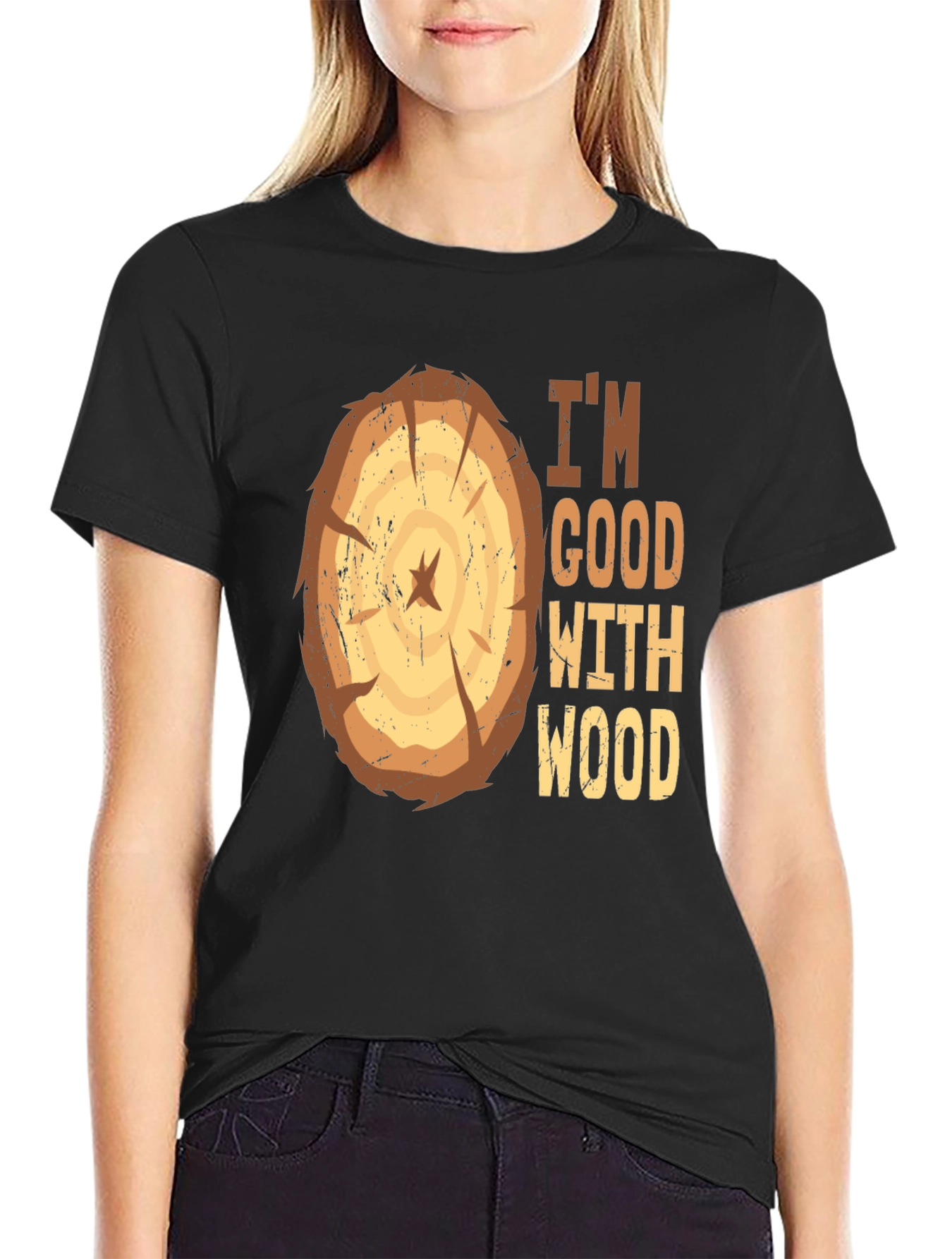 Im Good With Wood Funny Carpenter Graphic Tee