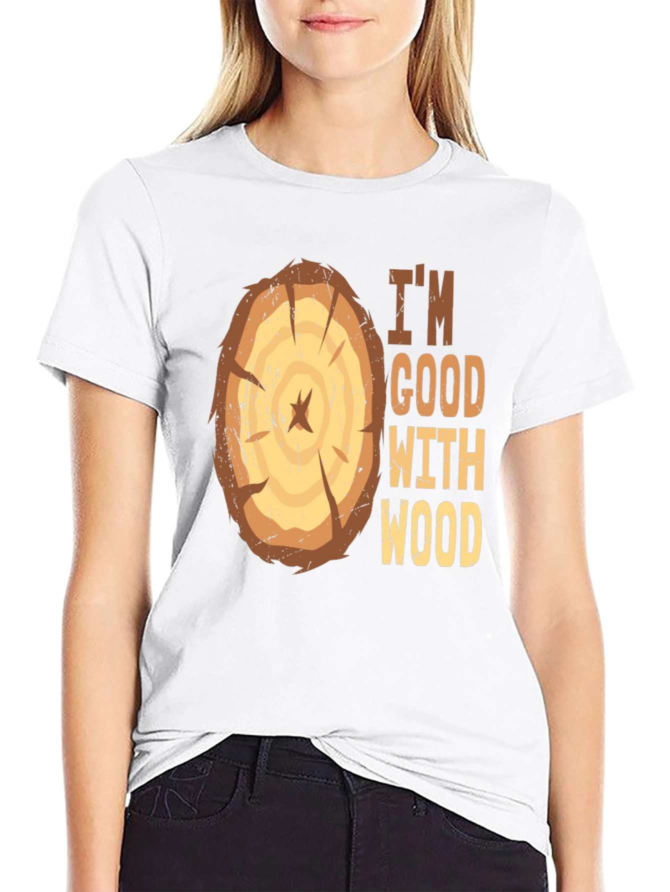 Im Good With Wood Funny Carpenter Graphic Tee