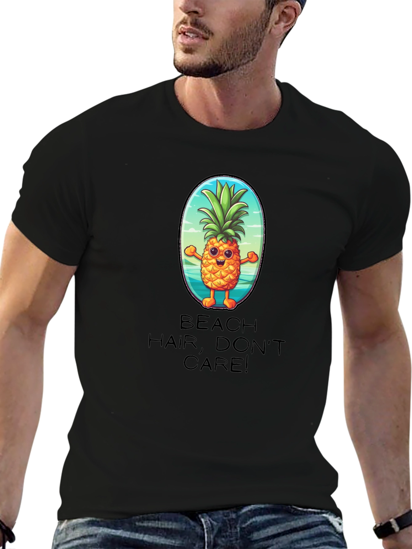 Beach Hair Dont Care Pineapple T-Shirt