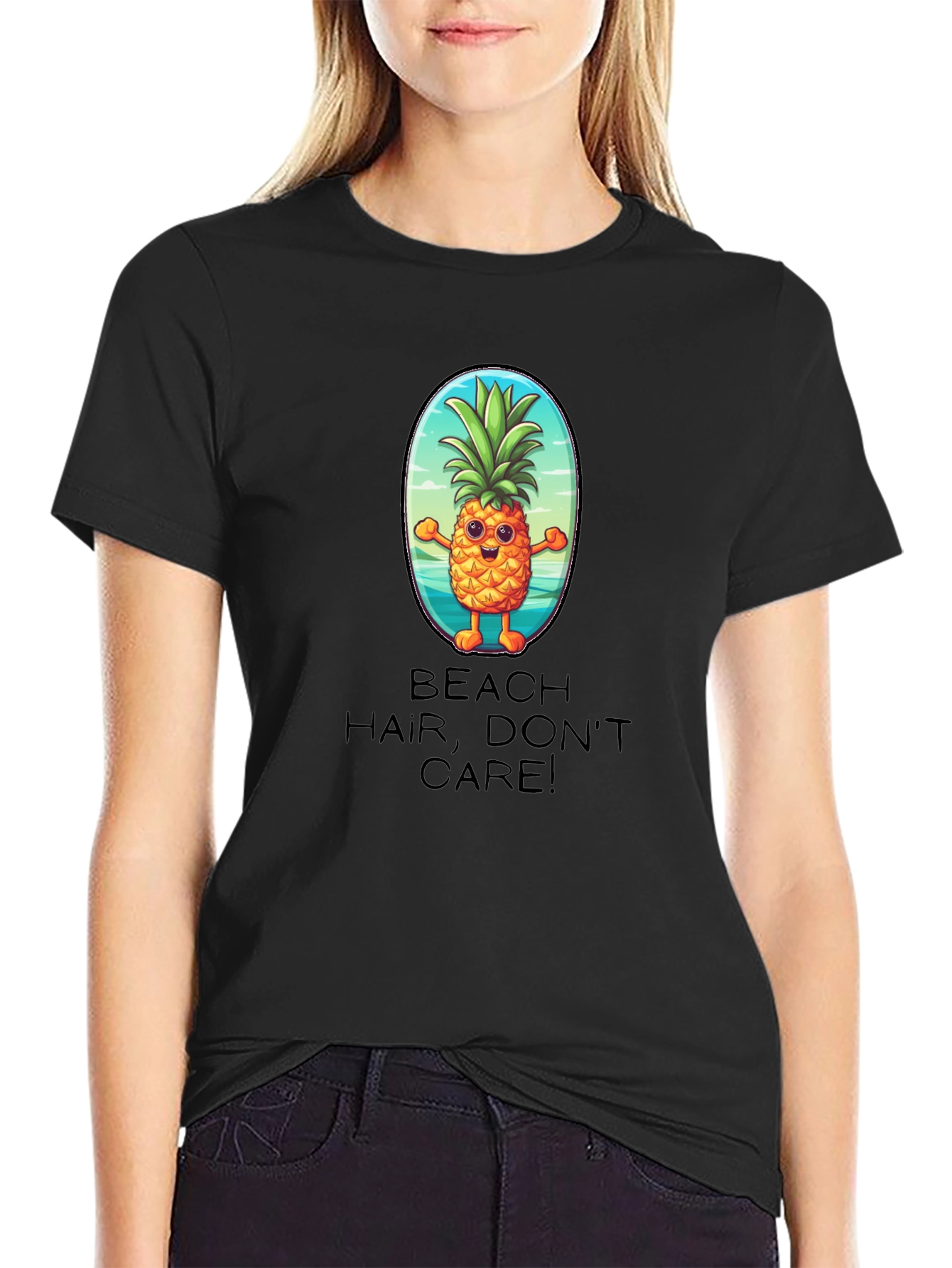 Beach Hair Dont Care Pineapple T-Shirt