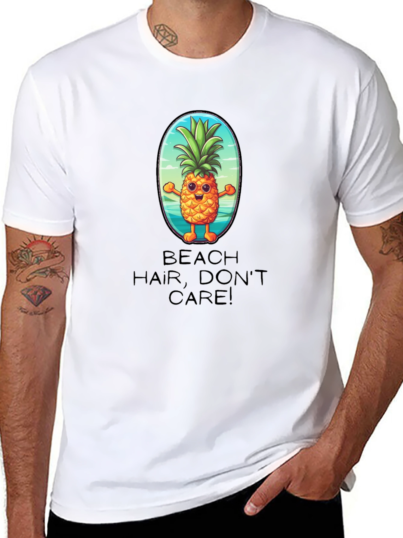Beach Hair Dont Care Pineapple T-Shirt