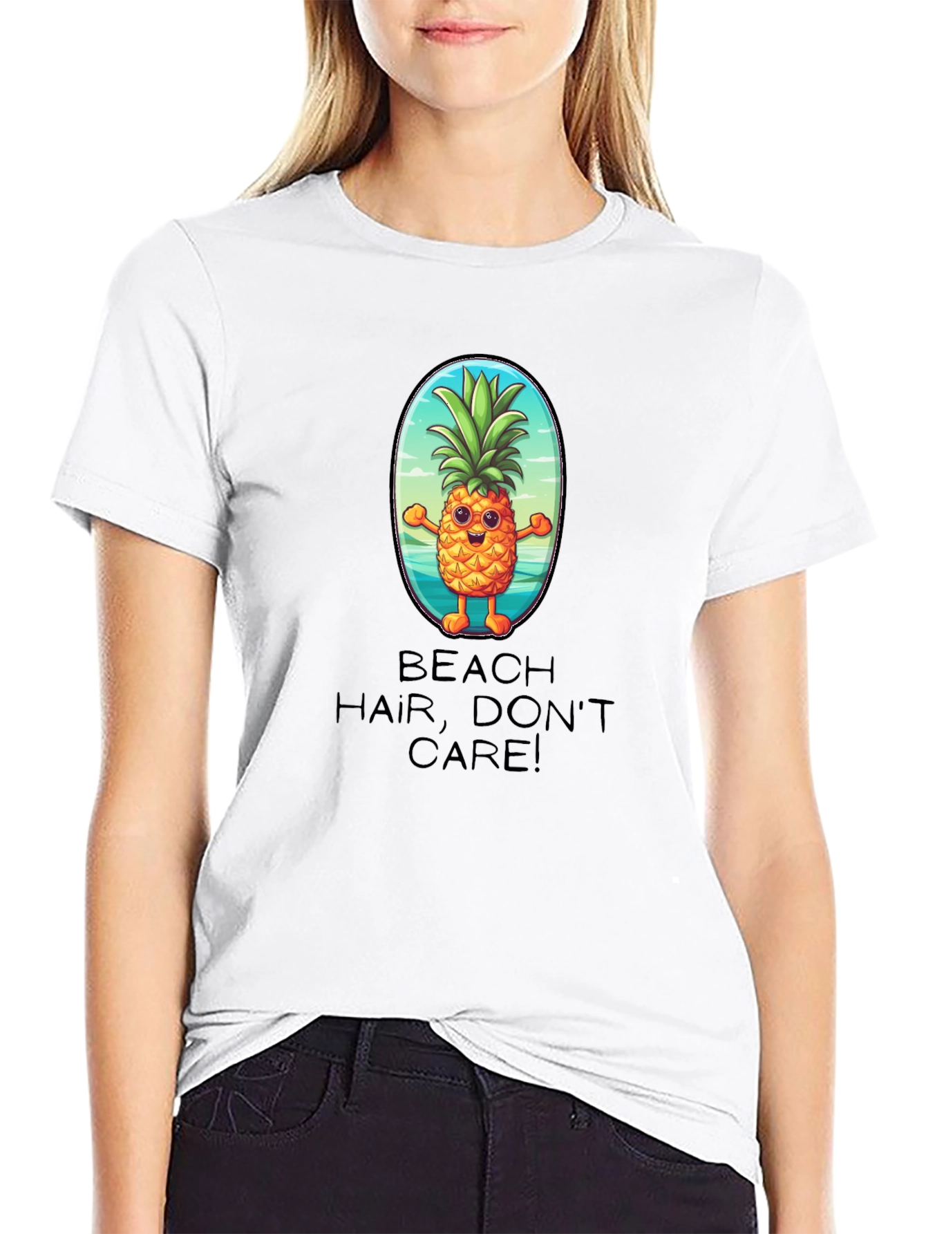 Beach Hair Dont Care Pineapple T-Shirt