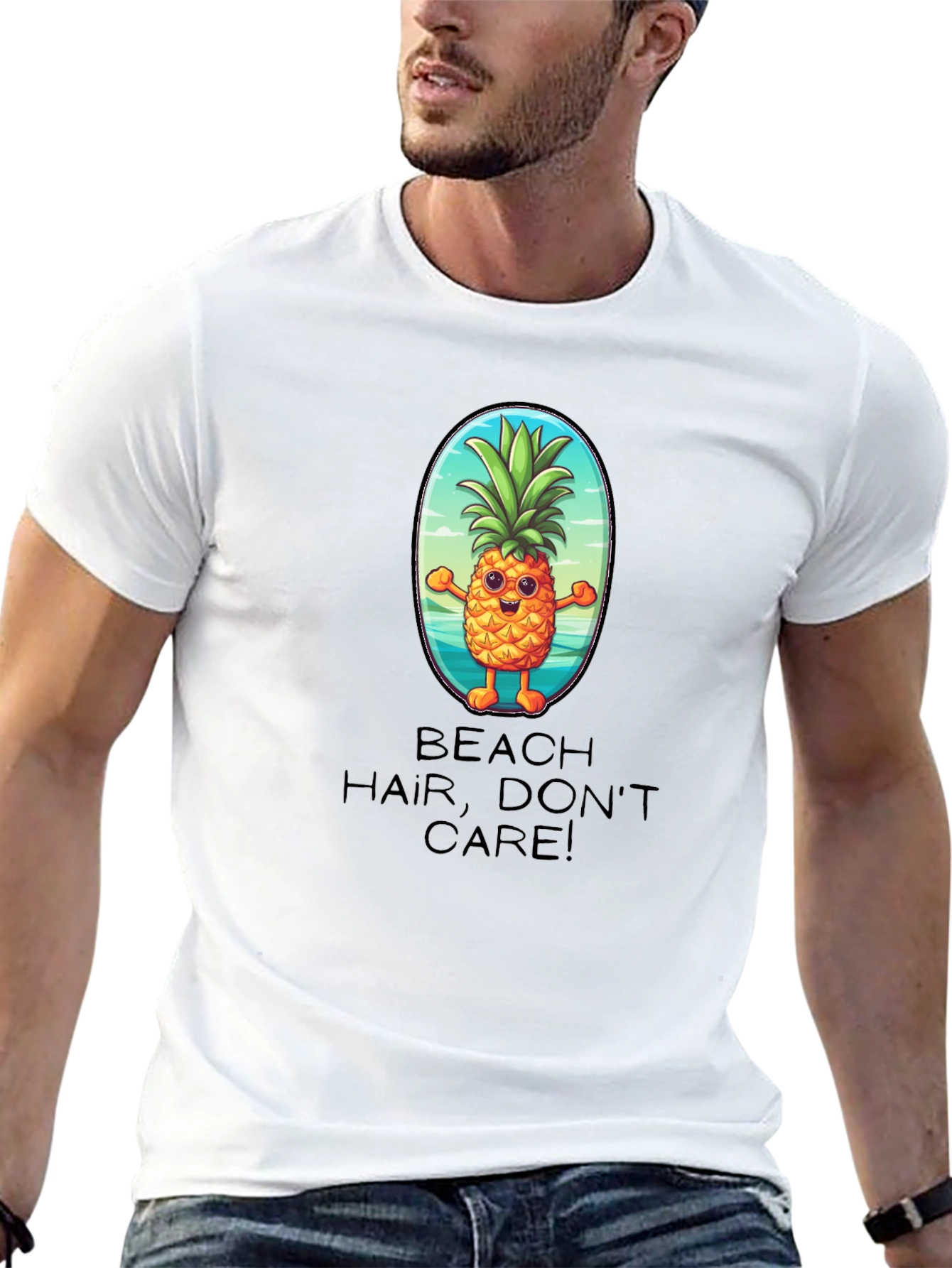 Beach Hair Dont Care Pineapple T-Shirt