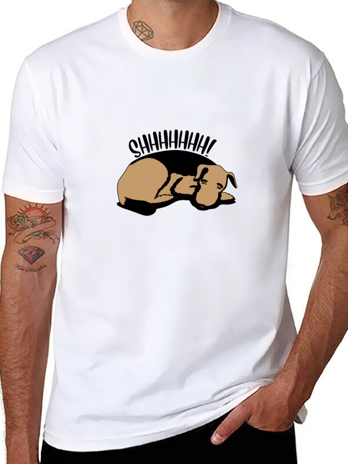 Shhh! Sleeping Dog Graphic Tee - Black