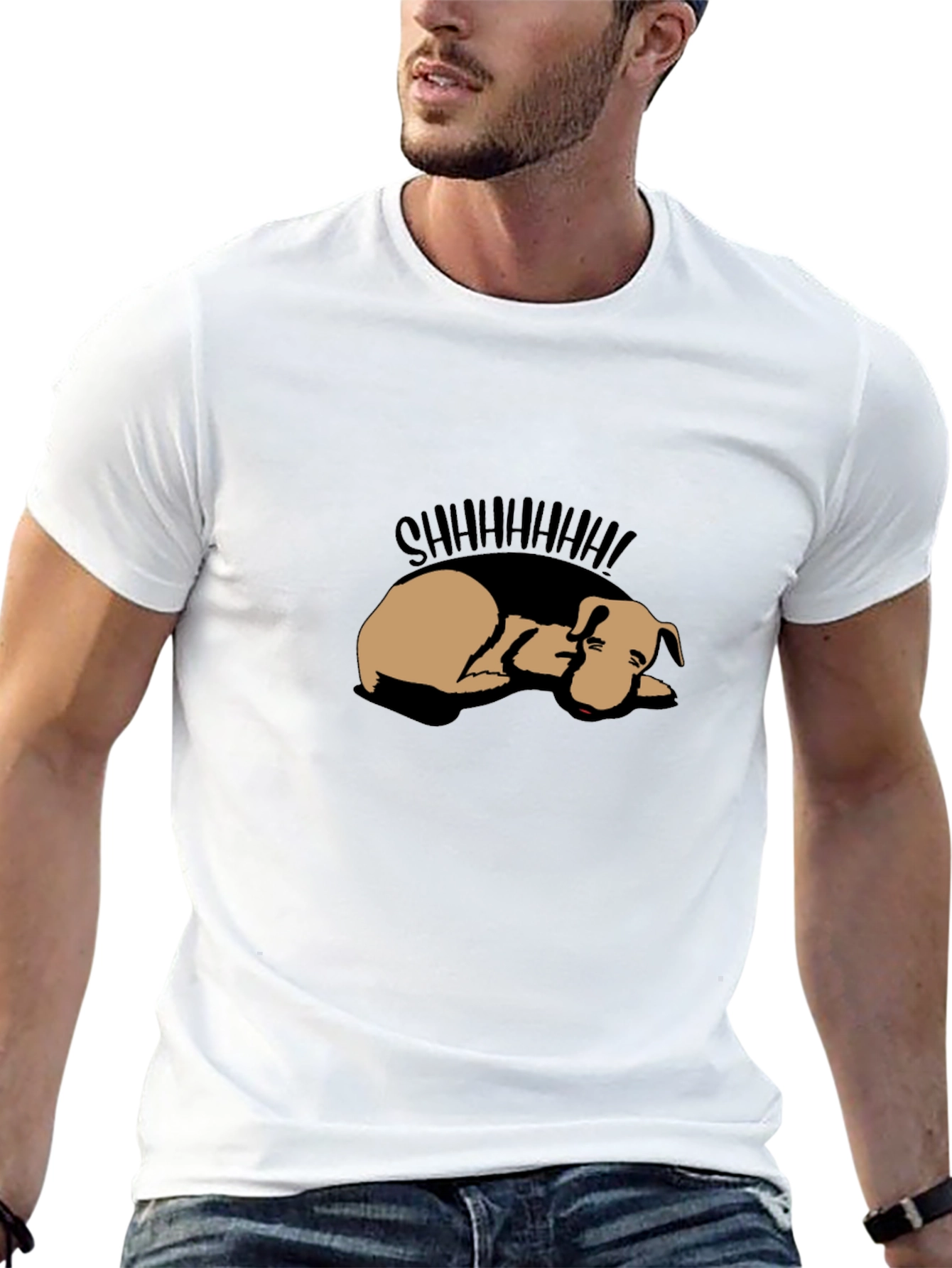 Shhh! Sleeping Dog Graphic Tee - Black