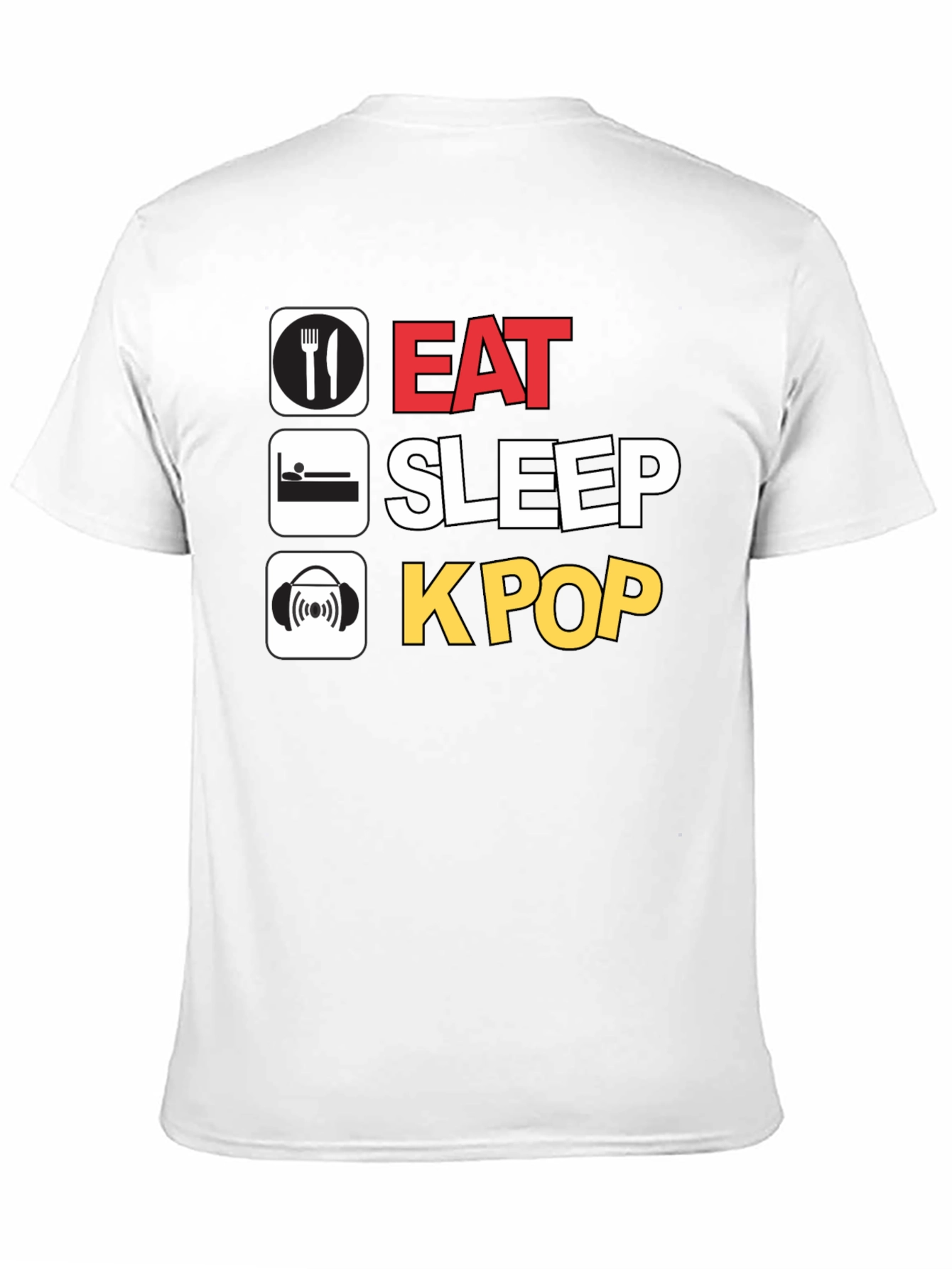 Eat Sleep K-Pop Black T-Shirt